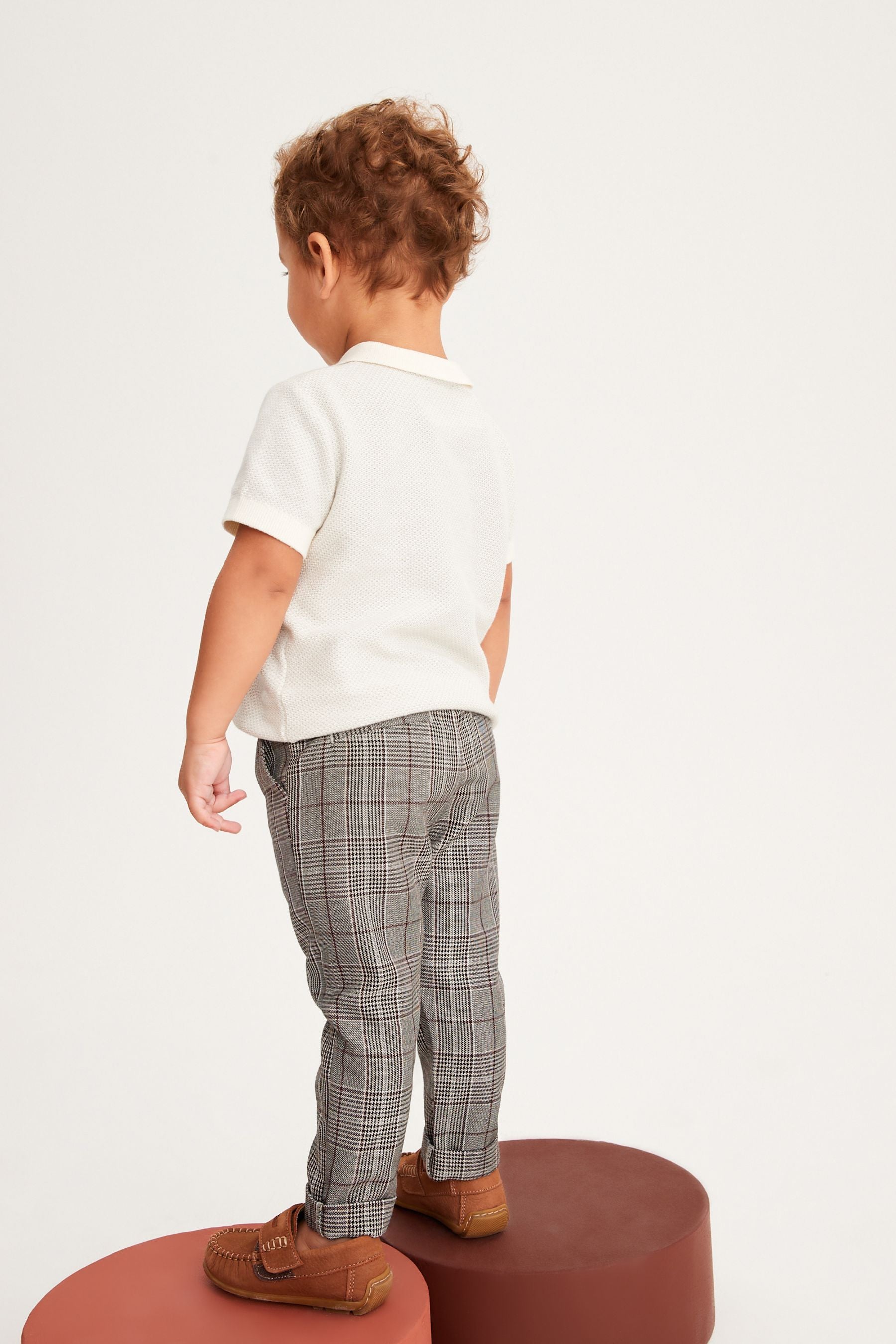 Neutral Pull-On Check Trousers (3mths-7yrs)