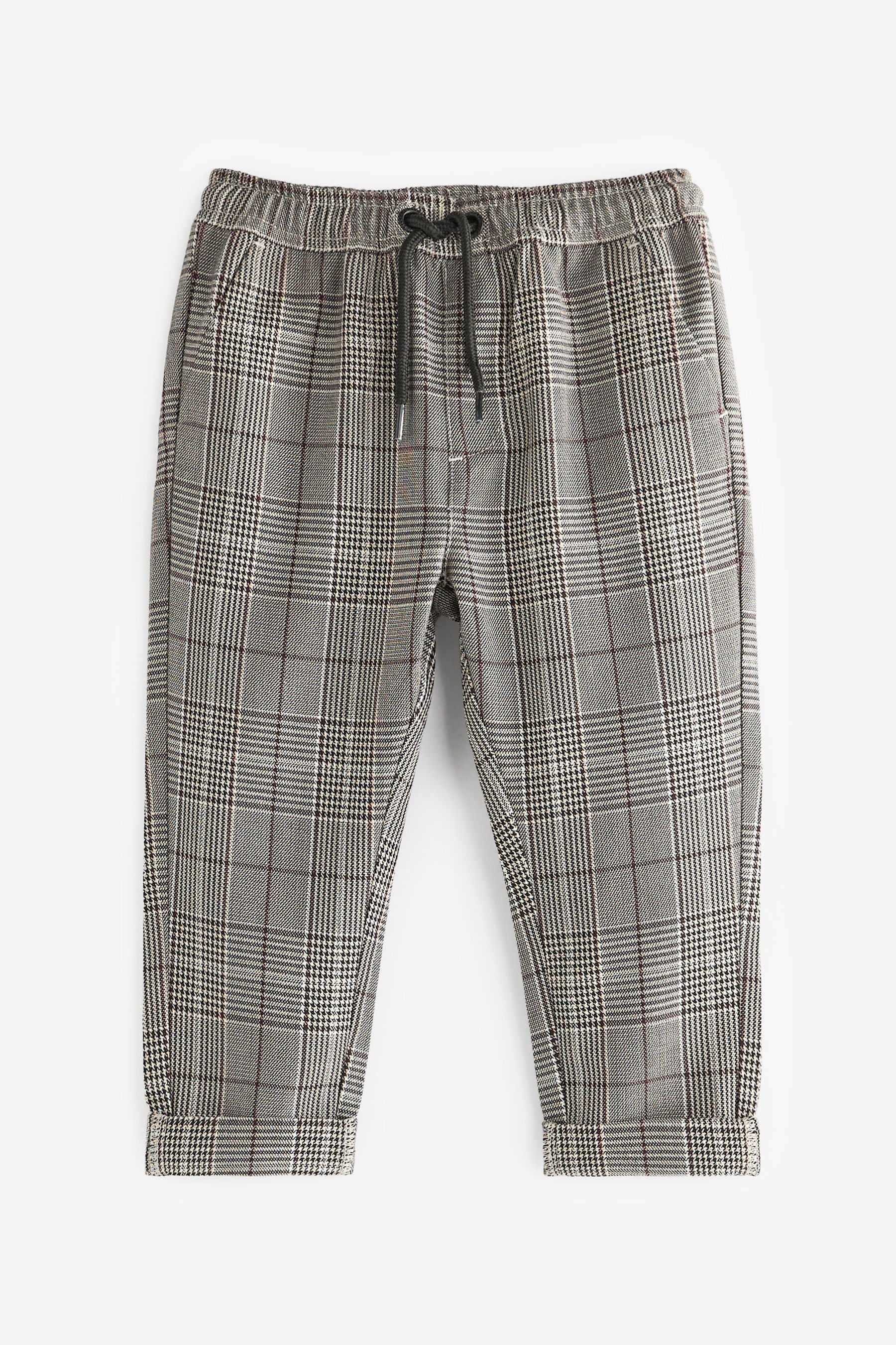 Neutral Pull-On Check Trousers (3mths-7yrs)