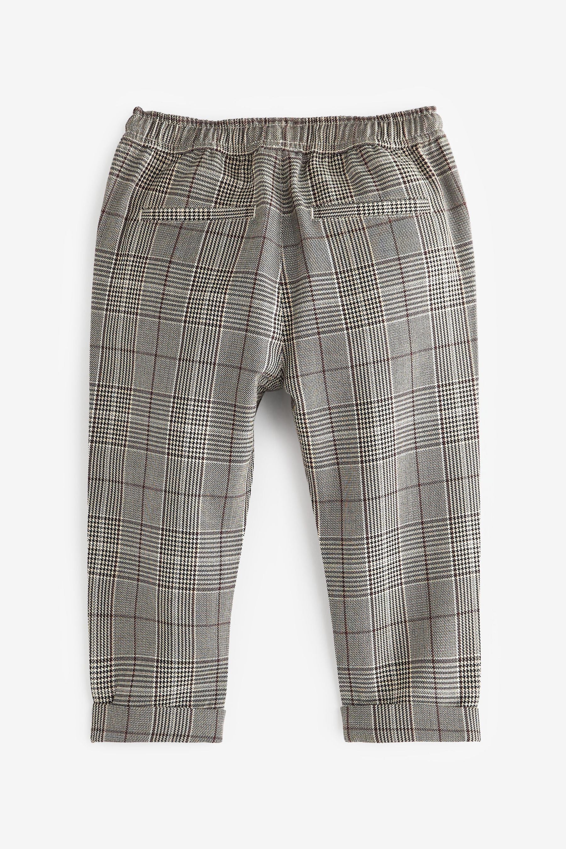 Neutral Pull-On Check Trousers (3mths-7yrs)