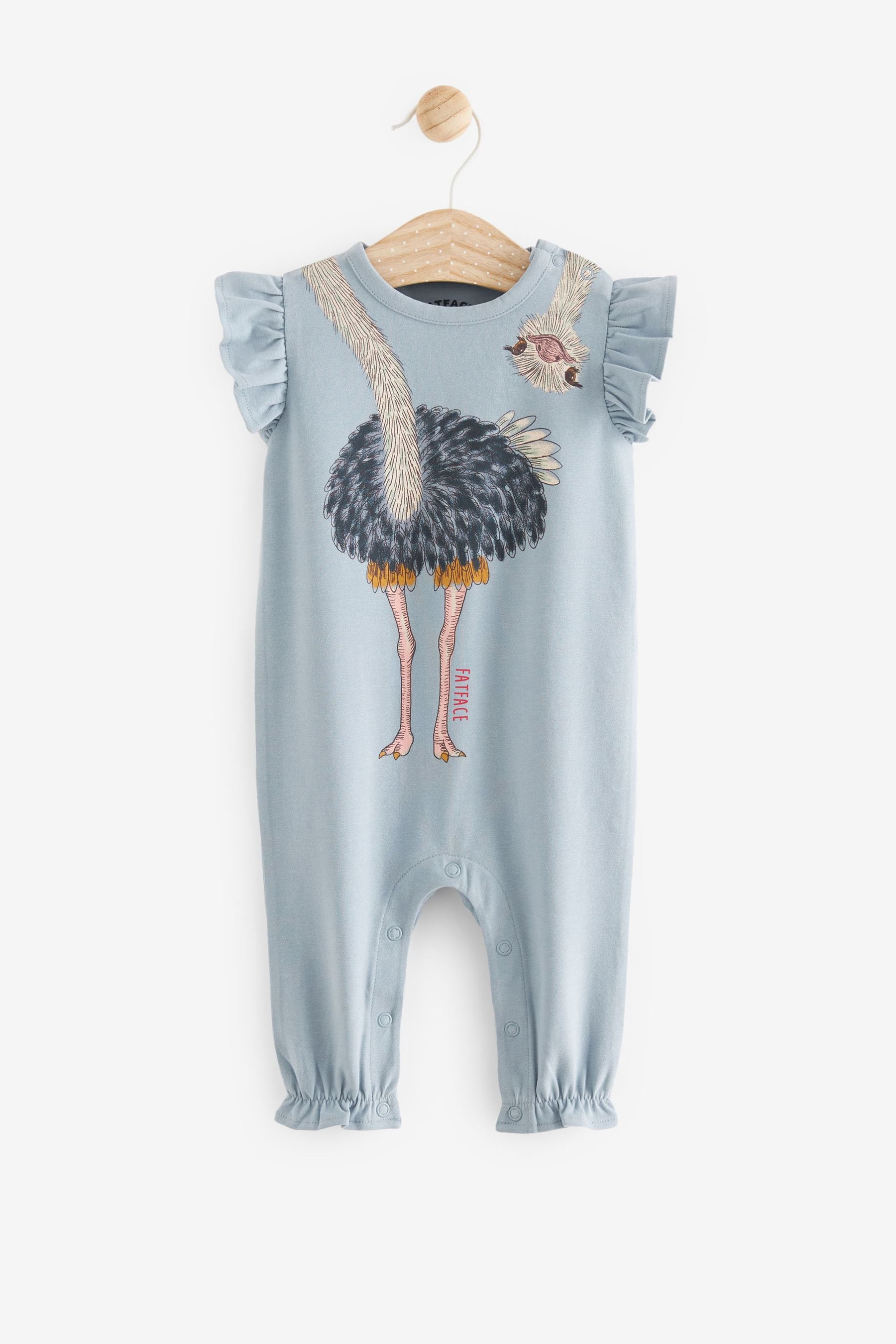 Blue FatFace Baby Crew Animal Wrap Around Romper