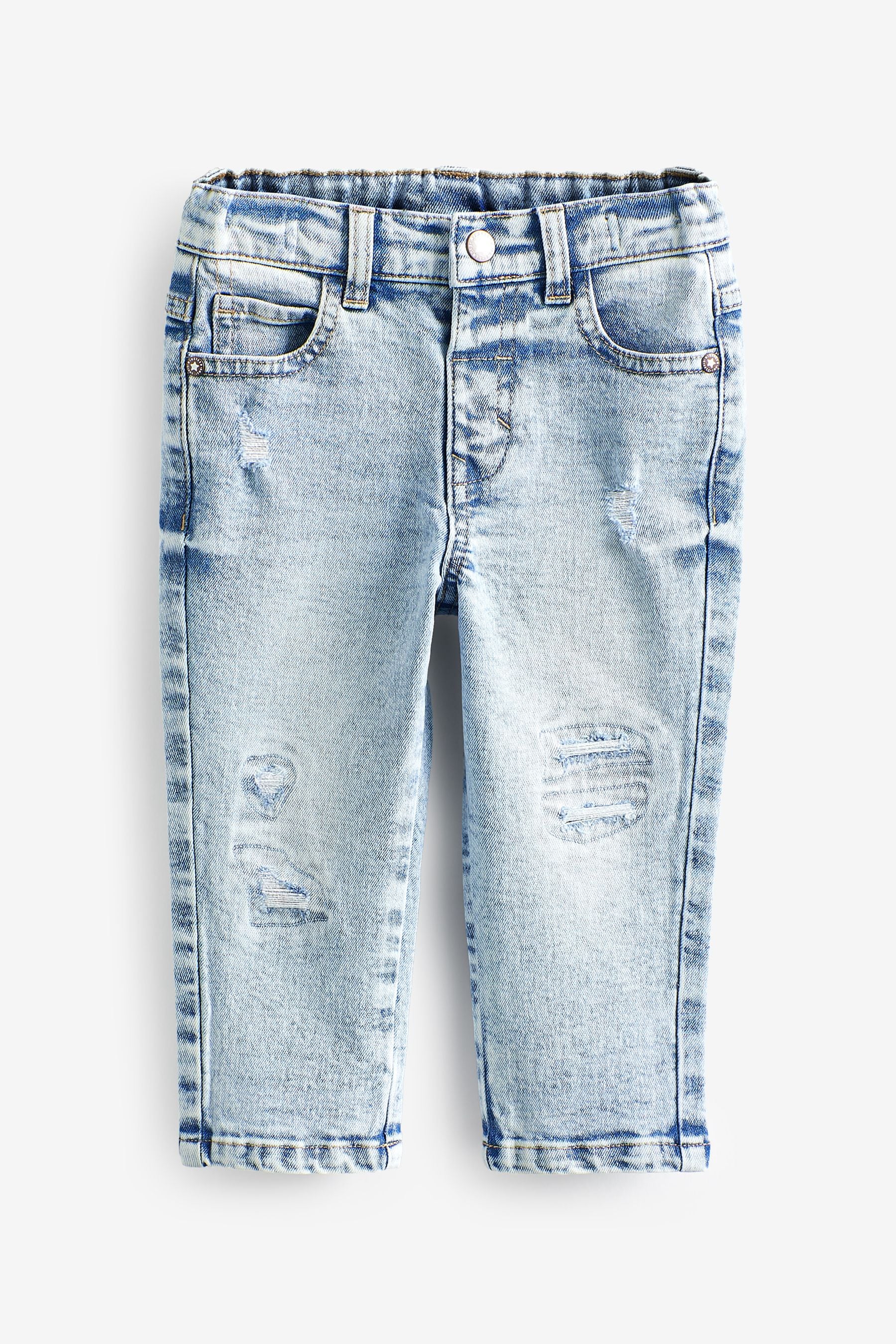 Light Blue Distressed Comfort Stretch Jeans (3mths-7yrs)