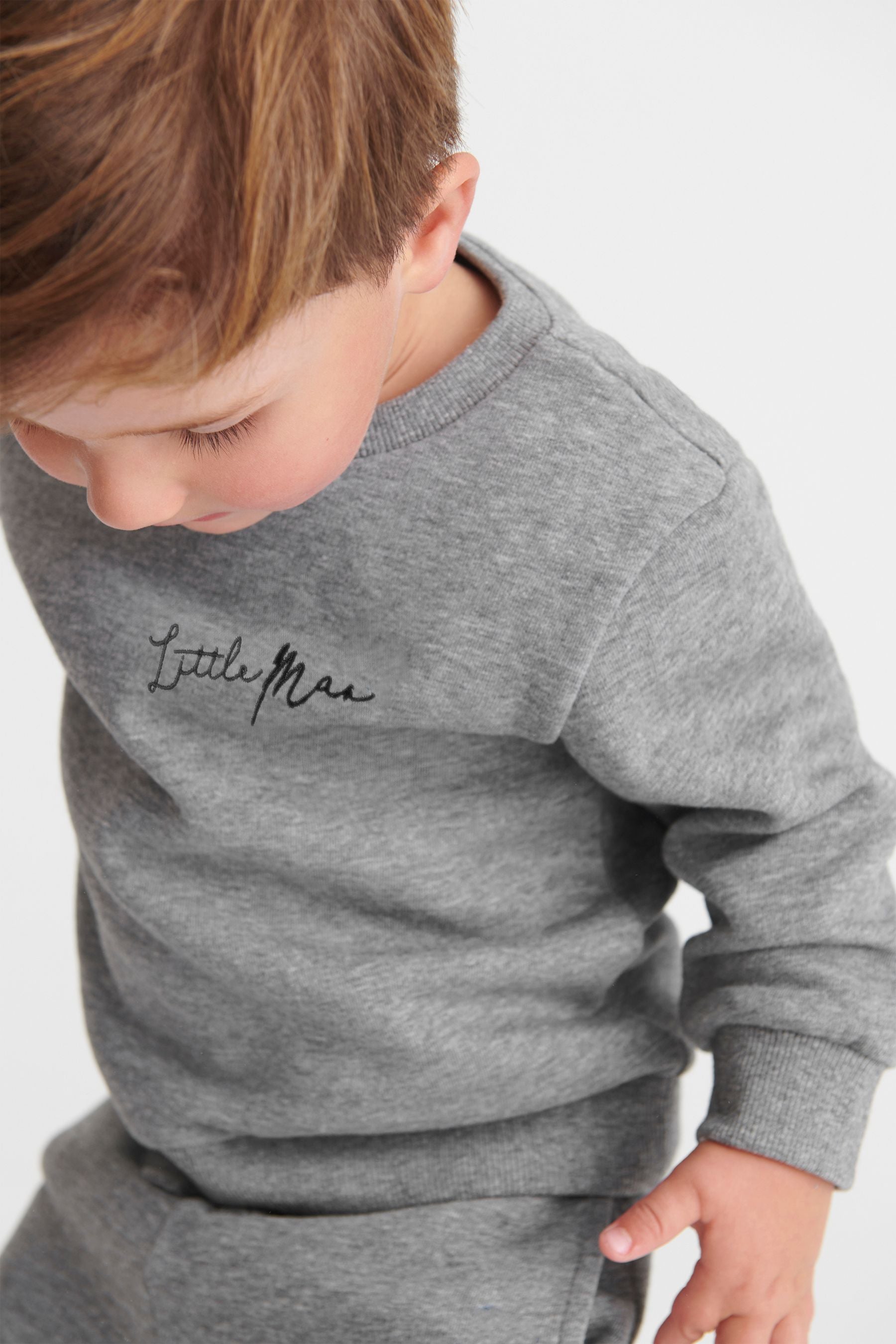 Grey Slogan Jersey Sweatshirt And Joggers Set (3mths-7yrs)