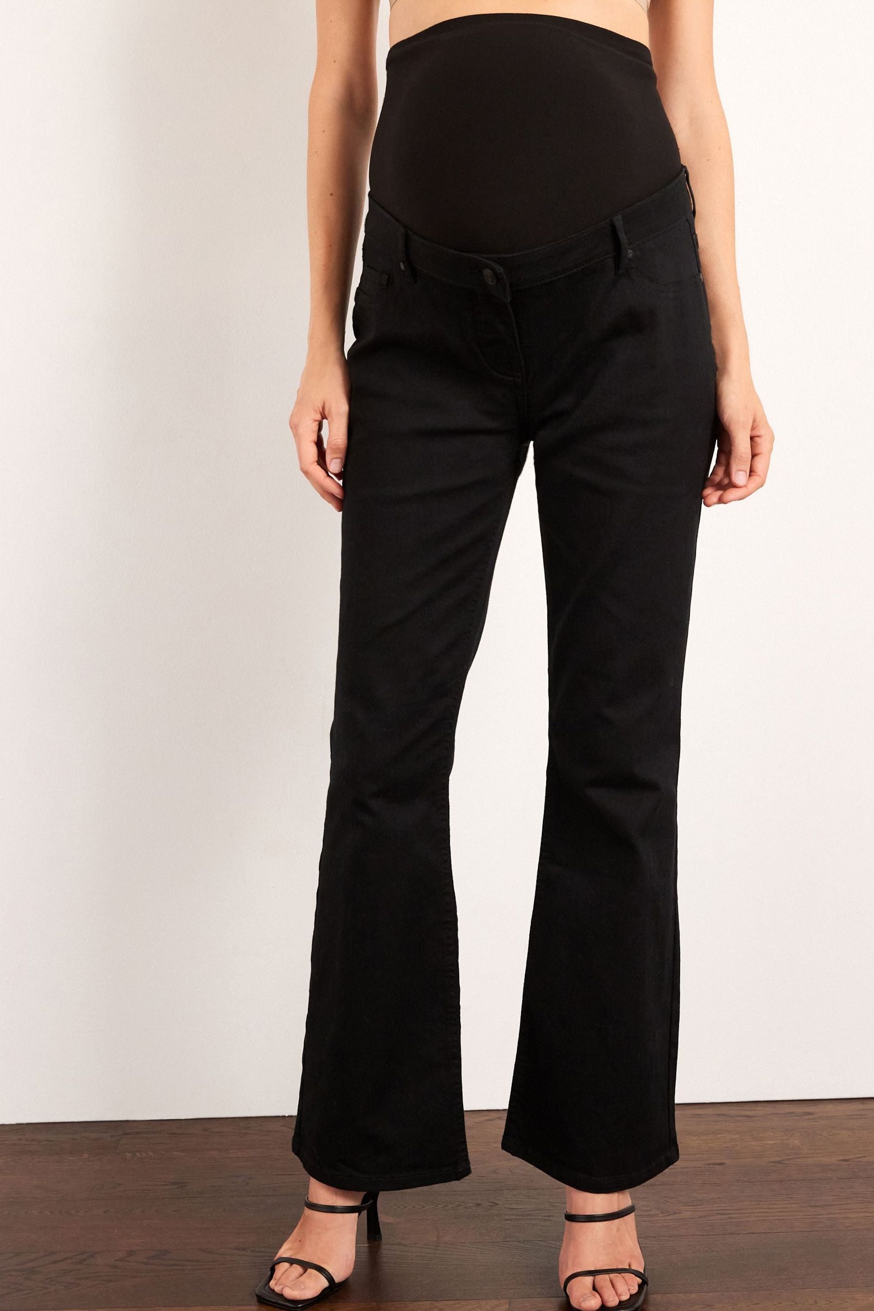 Black Maternity Flared Jeans