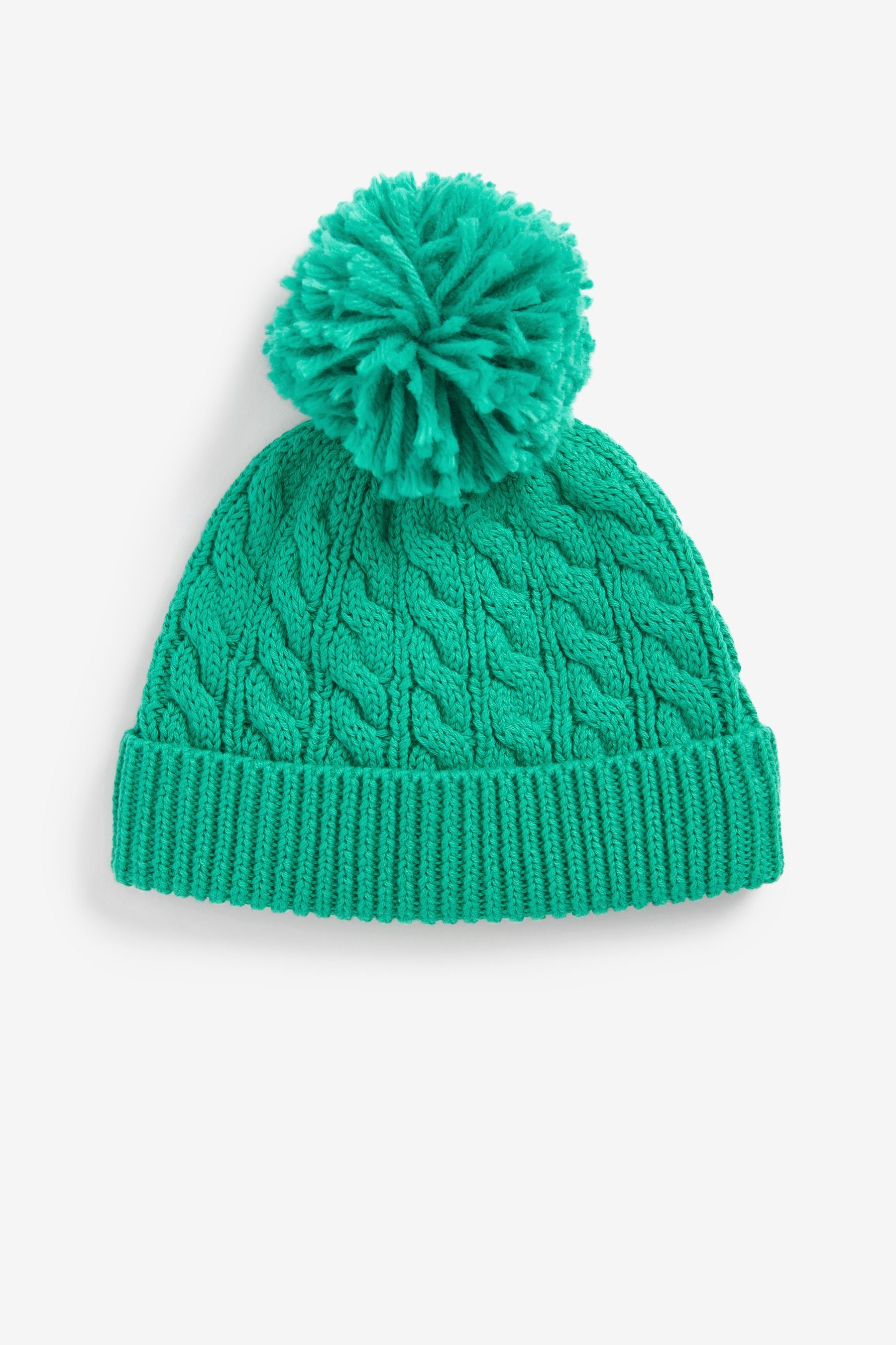 Green Cable Baby Knitted Pom Hat (0mths-2yrs)