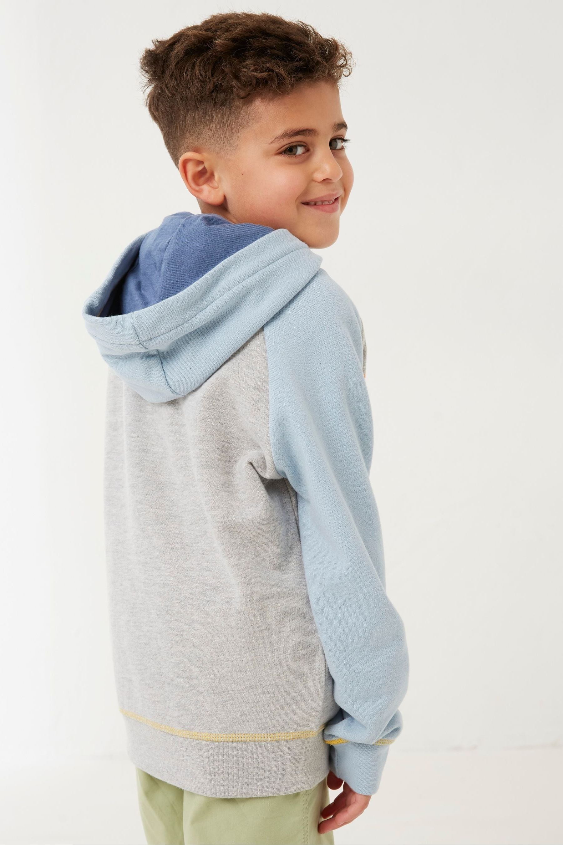 FatFace Grey Retro Surf Popover Hoodie