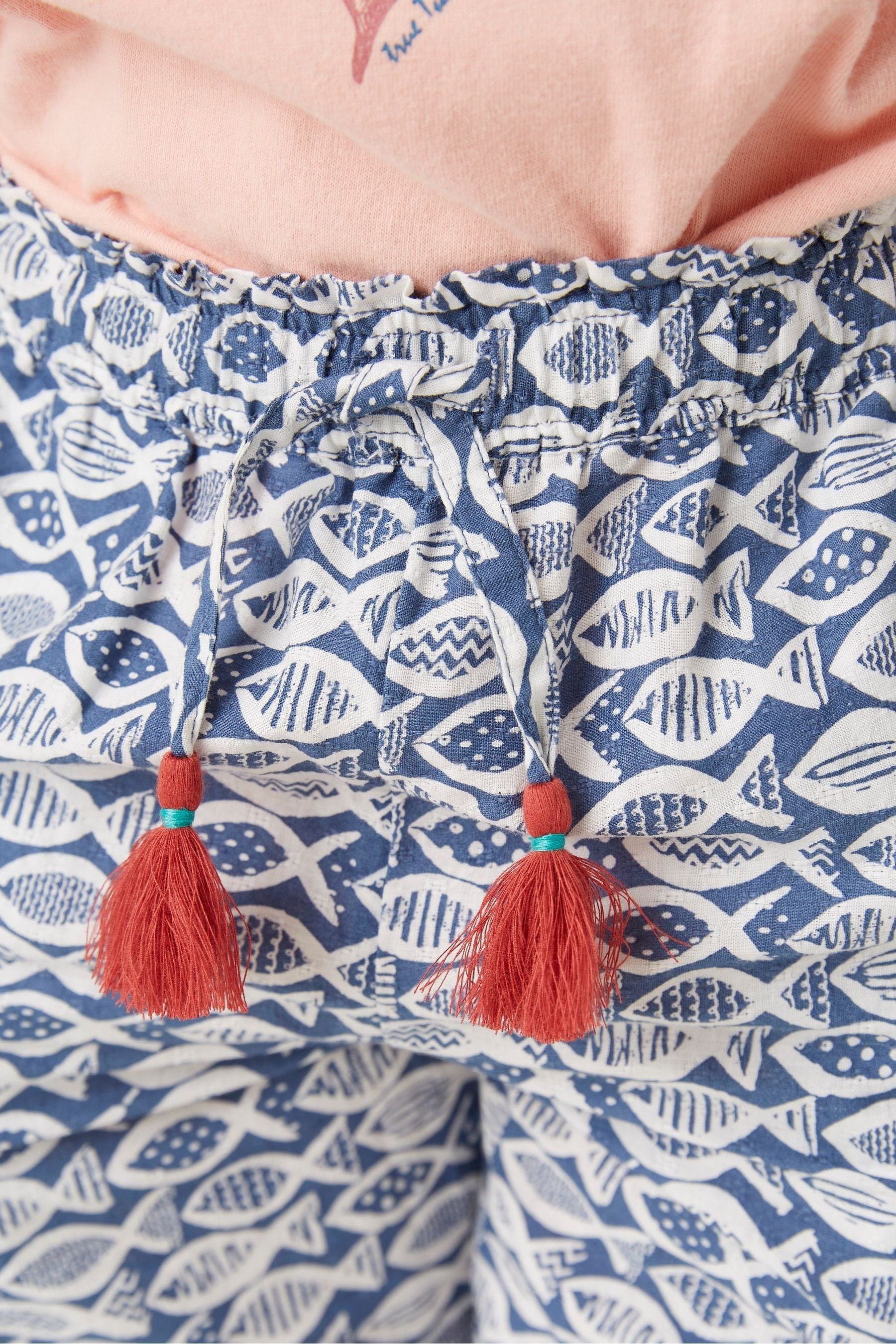 FatFace Blue Fish Print Beach Trousers