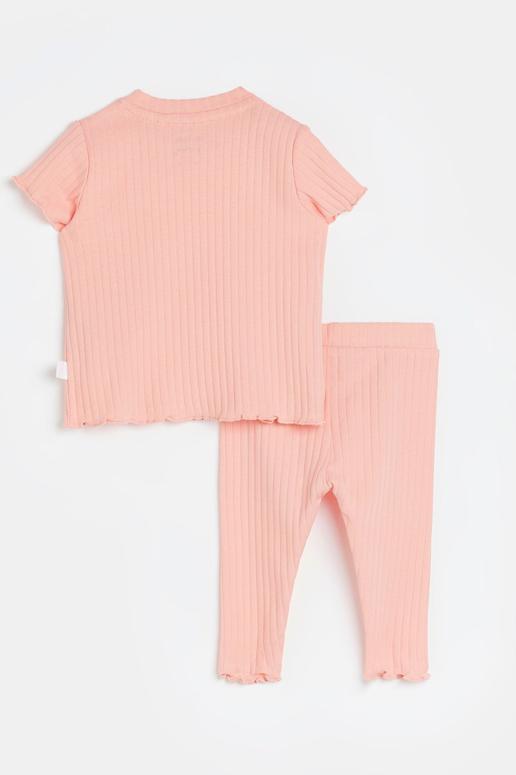 River Island Orange Ss Organic Pocket Rib Set