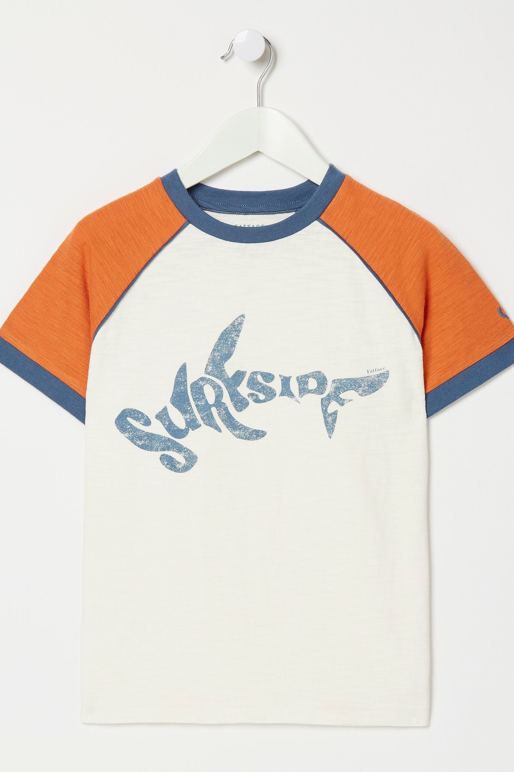 FatFace Natural Surfside Raglan T-Shirt