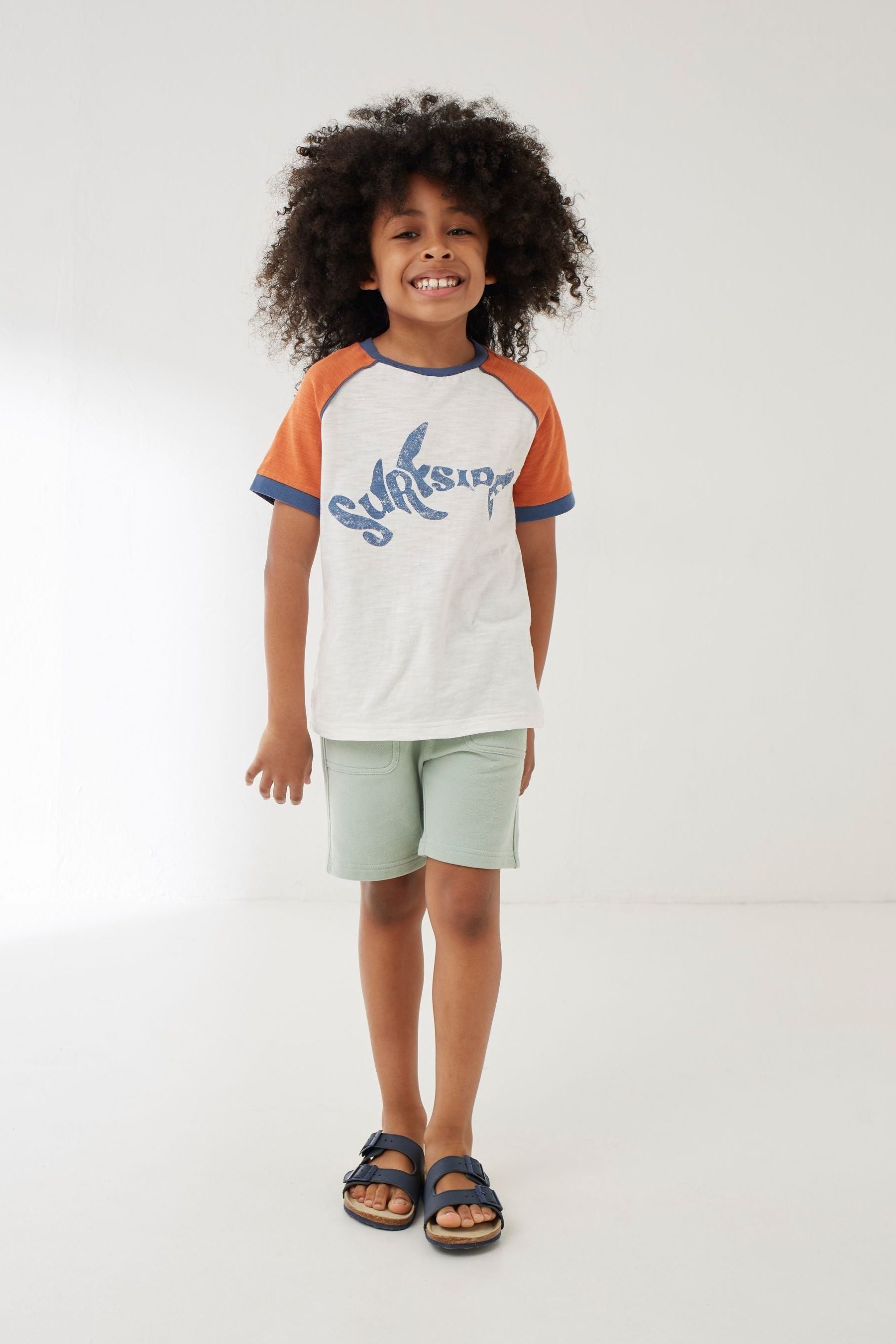 FatFace Natural Surfside Raglan T-Shirt