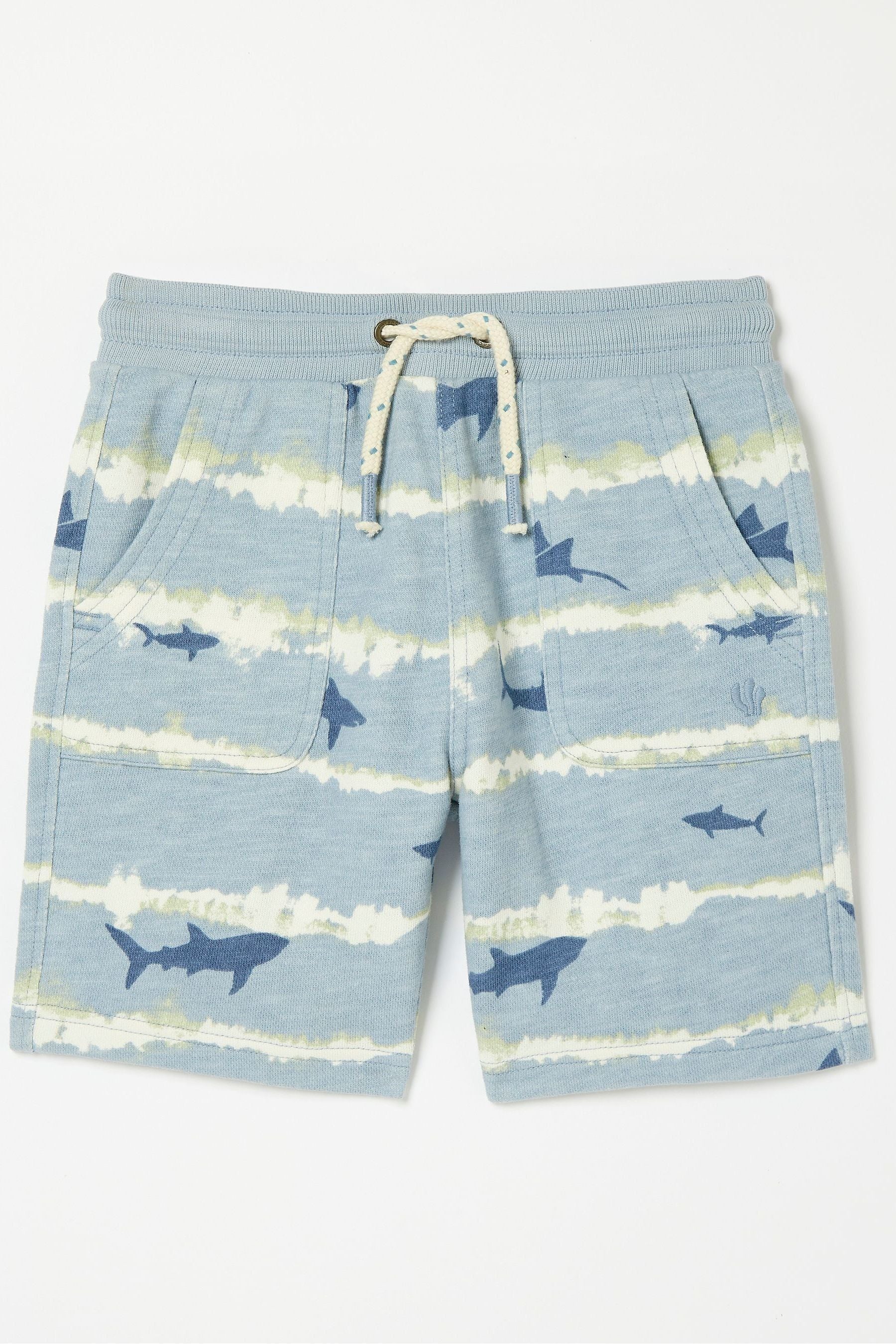 FatFace Eddie Blue Tie Dye Shark Shorts