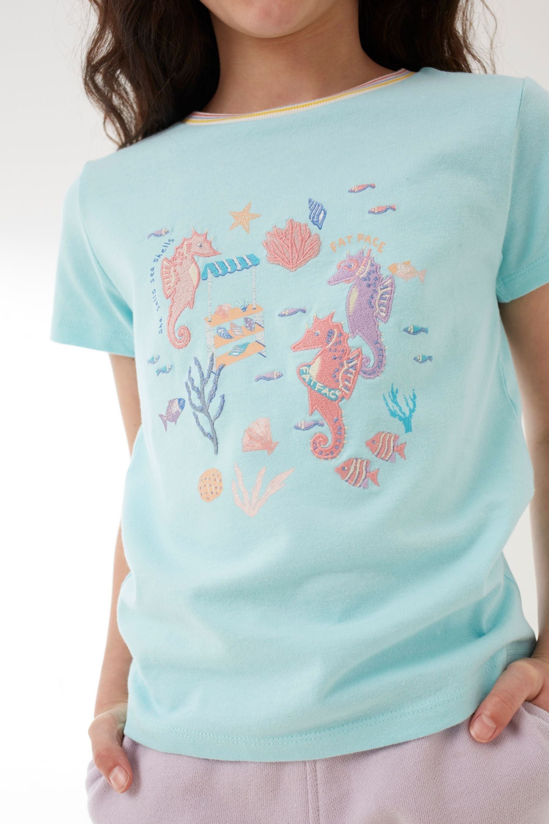 FatFace Green Seahorses T-Shirt