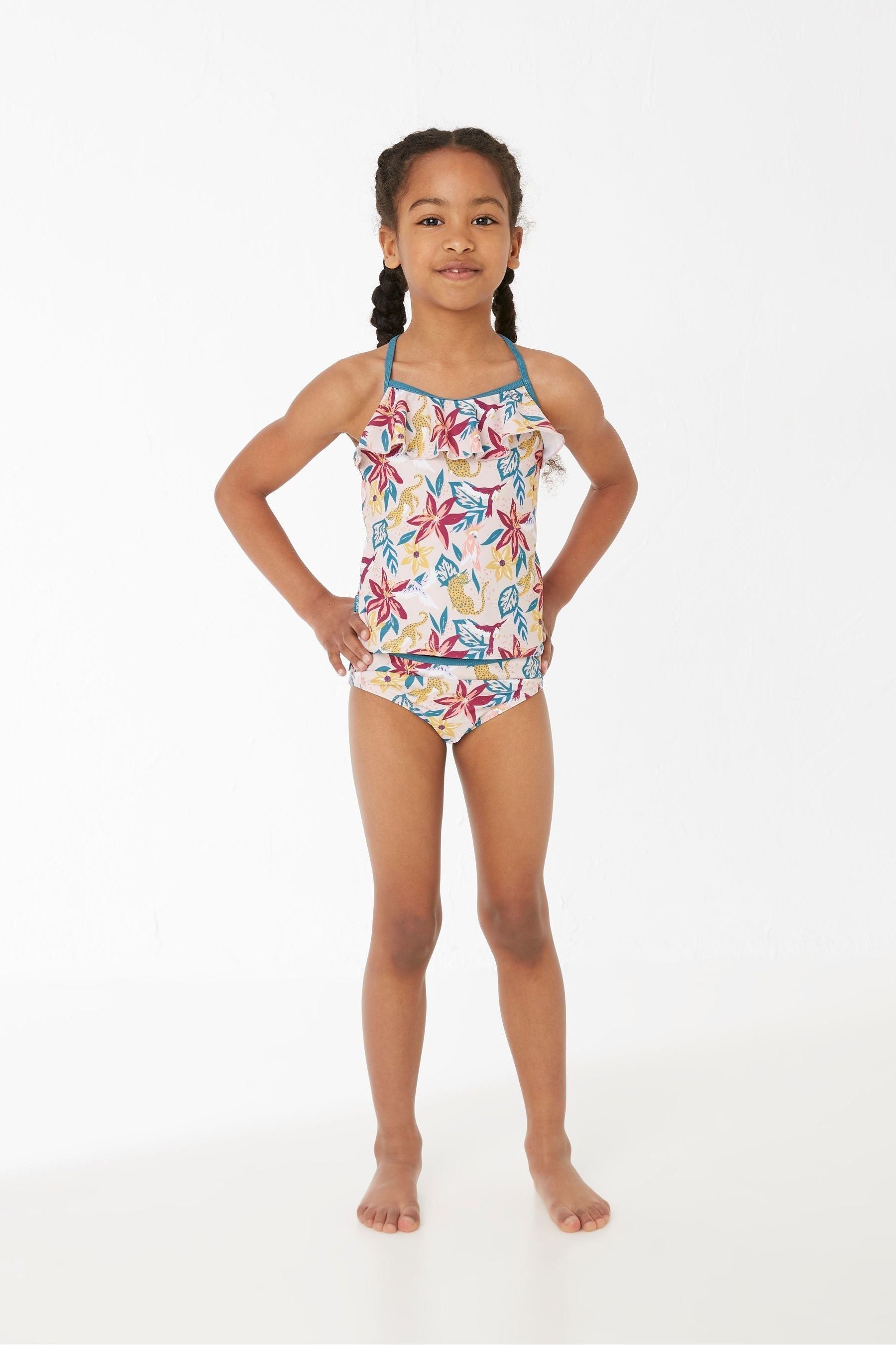 Pink FatFace Pink Jungle Tropics Tankini Set