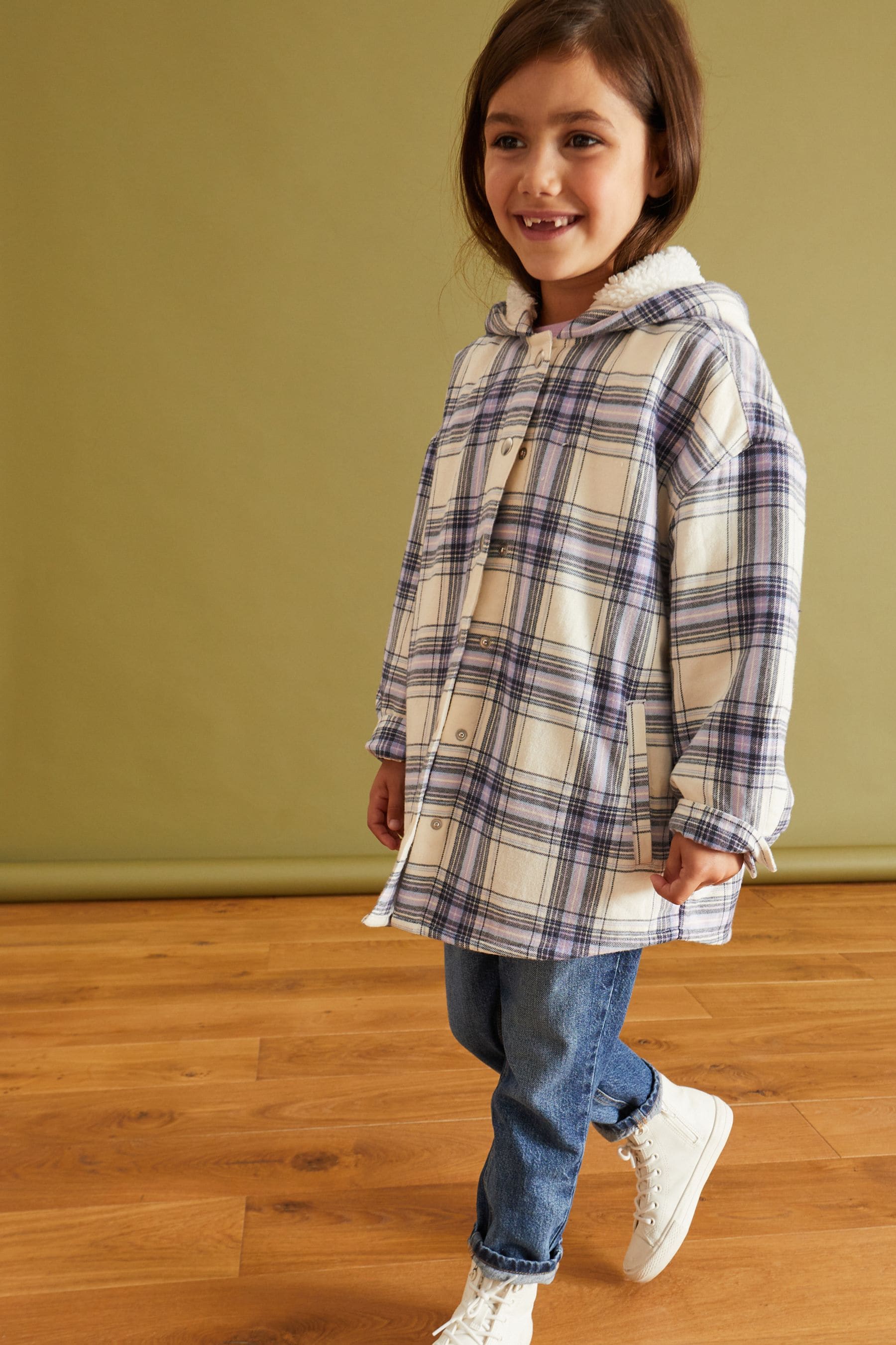 Blue Check Cosy Lined Shacket (12mths-16yrs)