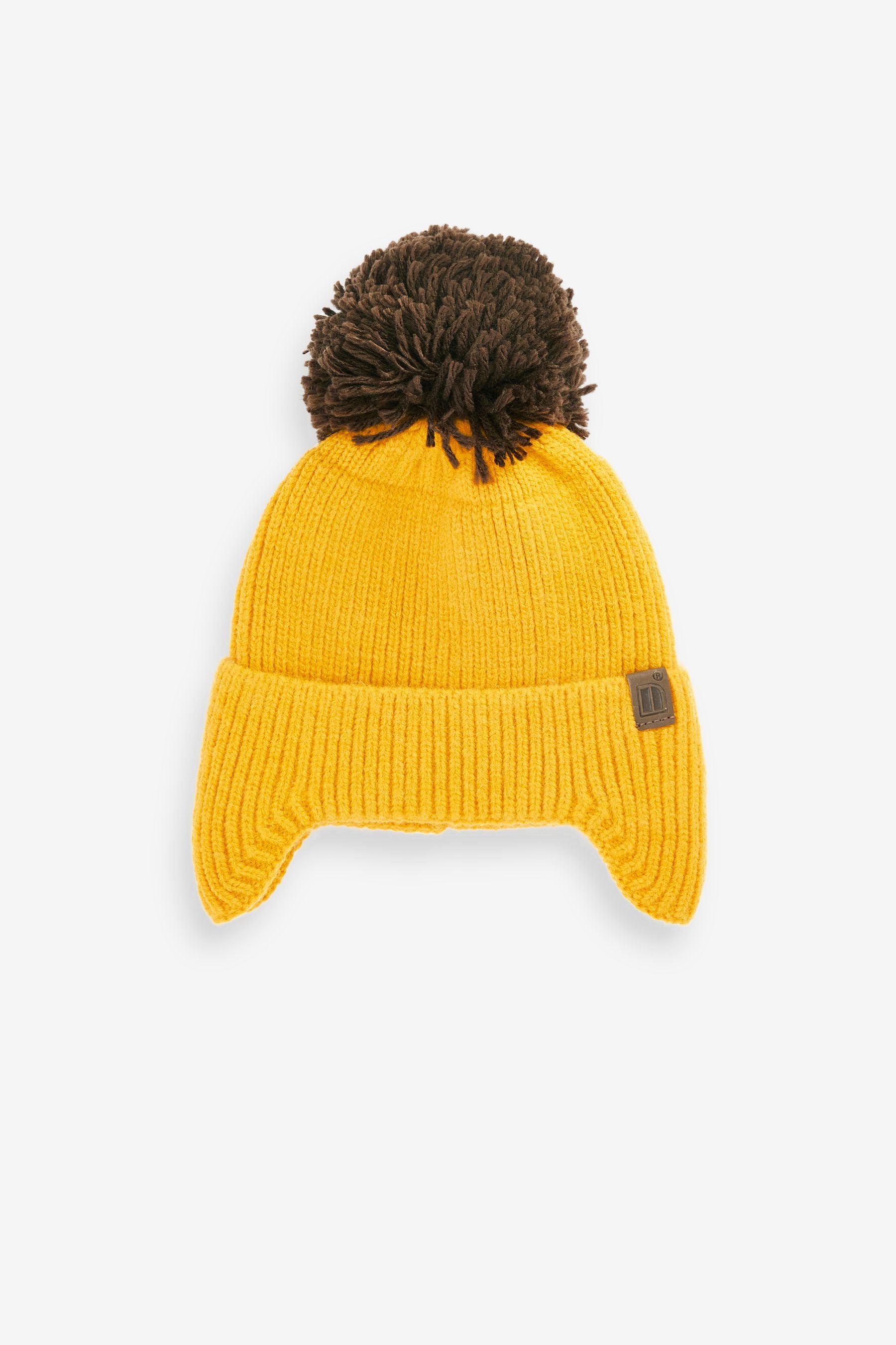 Ochre Yellow Pom Ear Hat (3mths-10yrs)