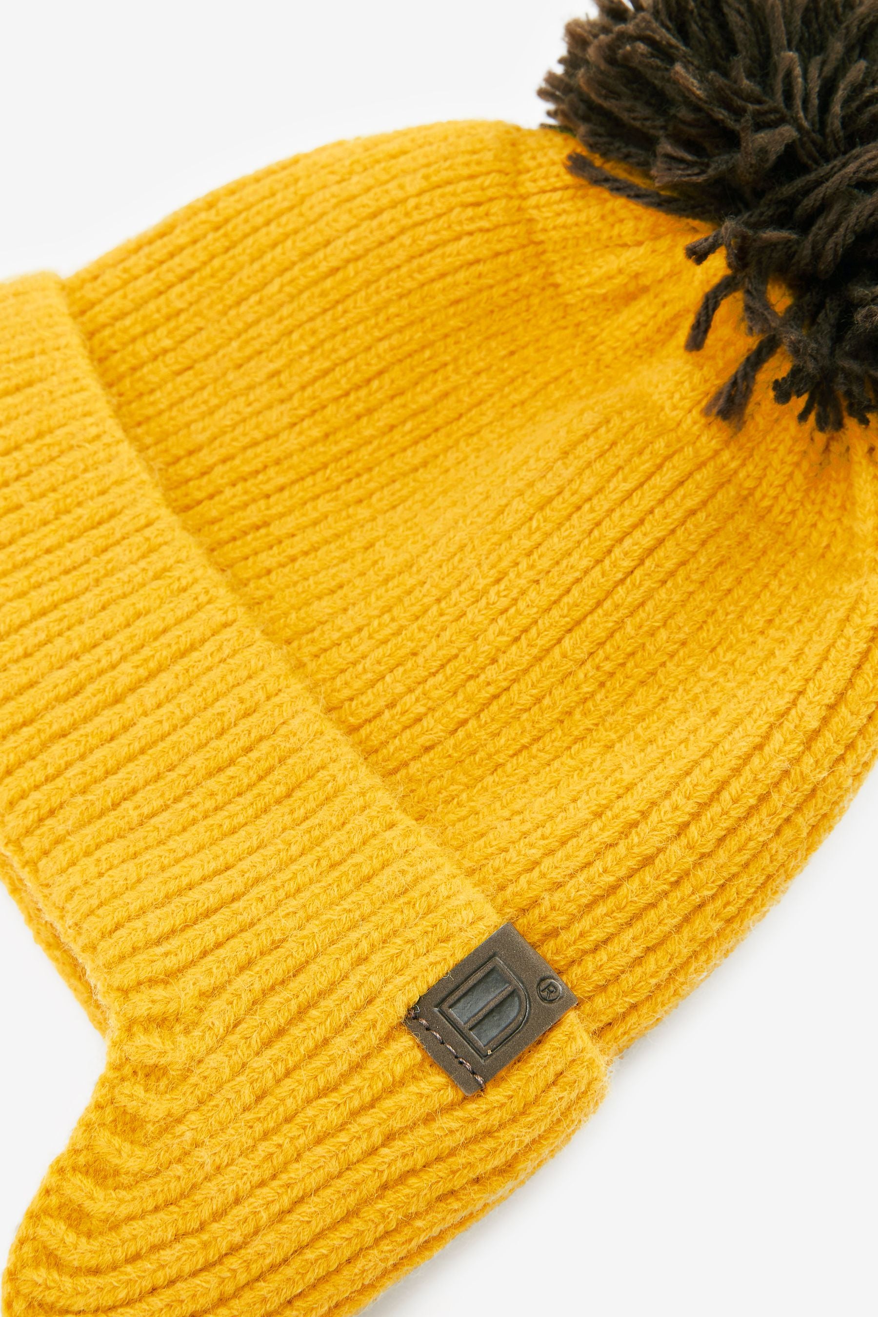 Ochre Yellow Pom Ear Hat (3mths-10yrs)