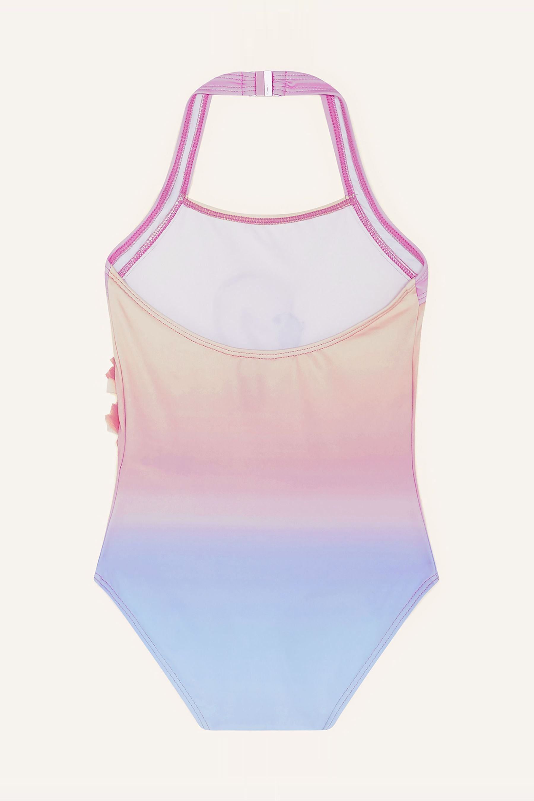 Monsoon Flamingo on Ombre Stripe Swimsuit