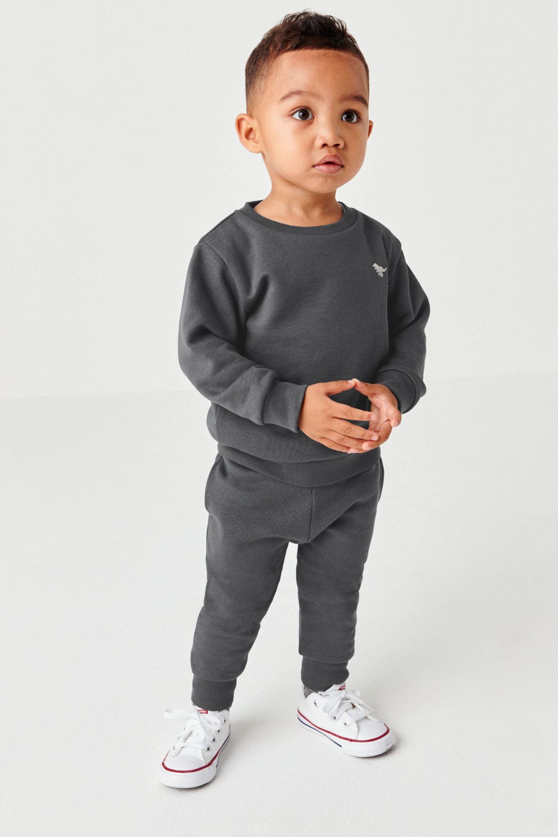 Grey Charcoal Jersey Sweatshirt And Joggers Set (3mths-7yrs)