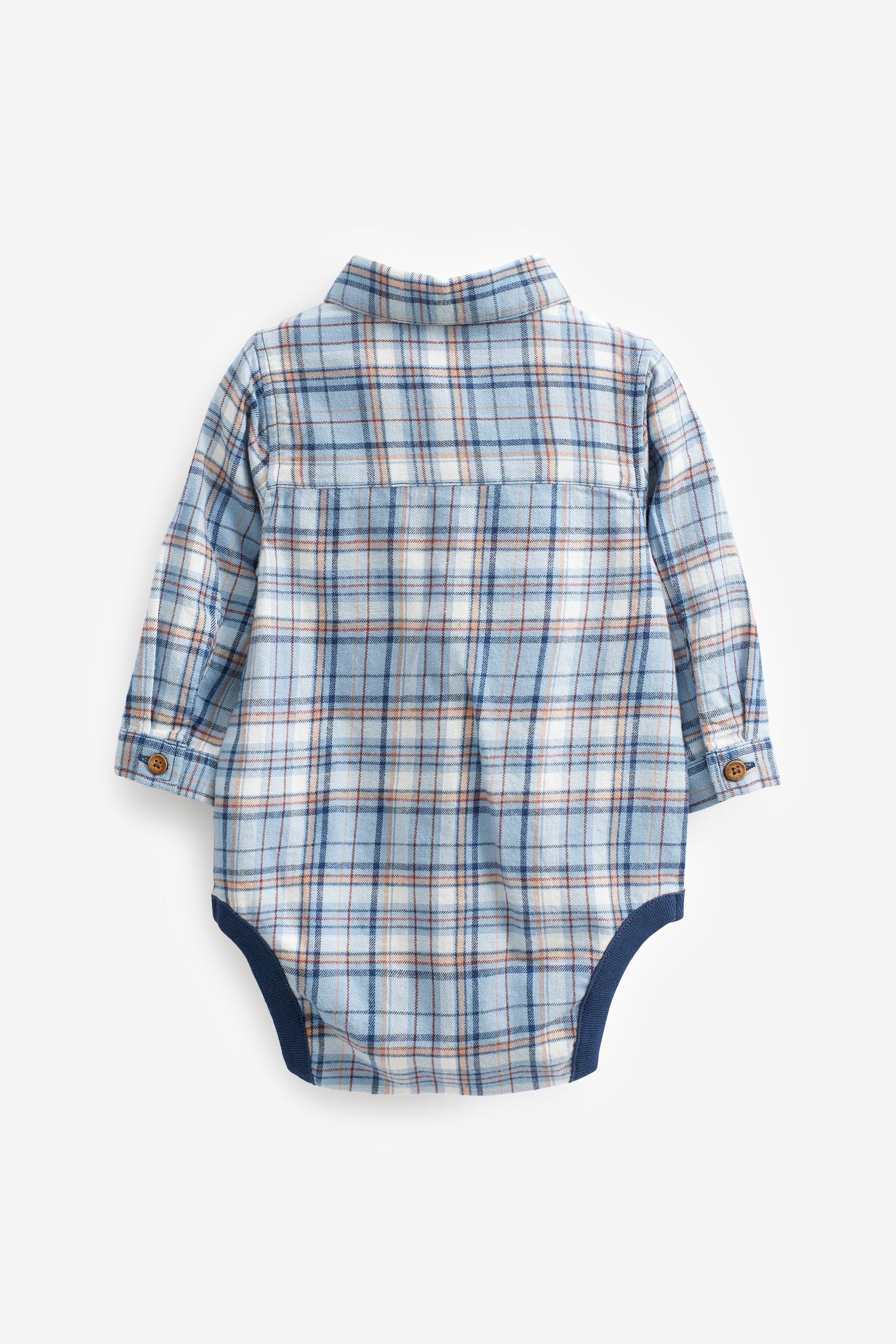 Blue Check Shirt Baby Bodysuit