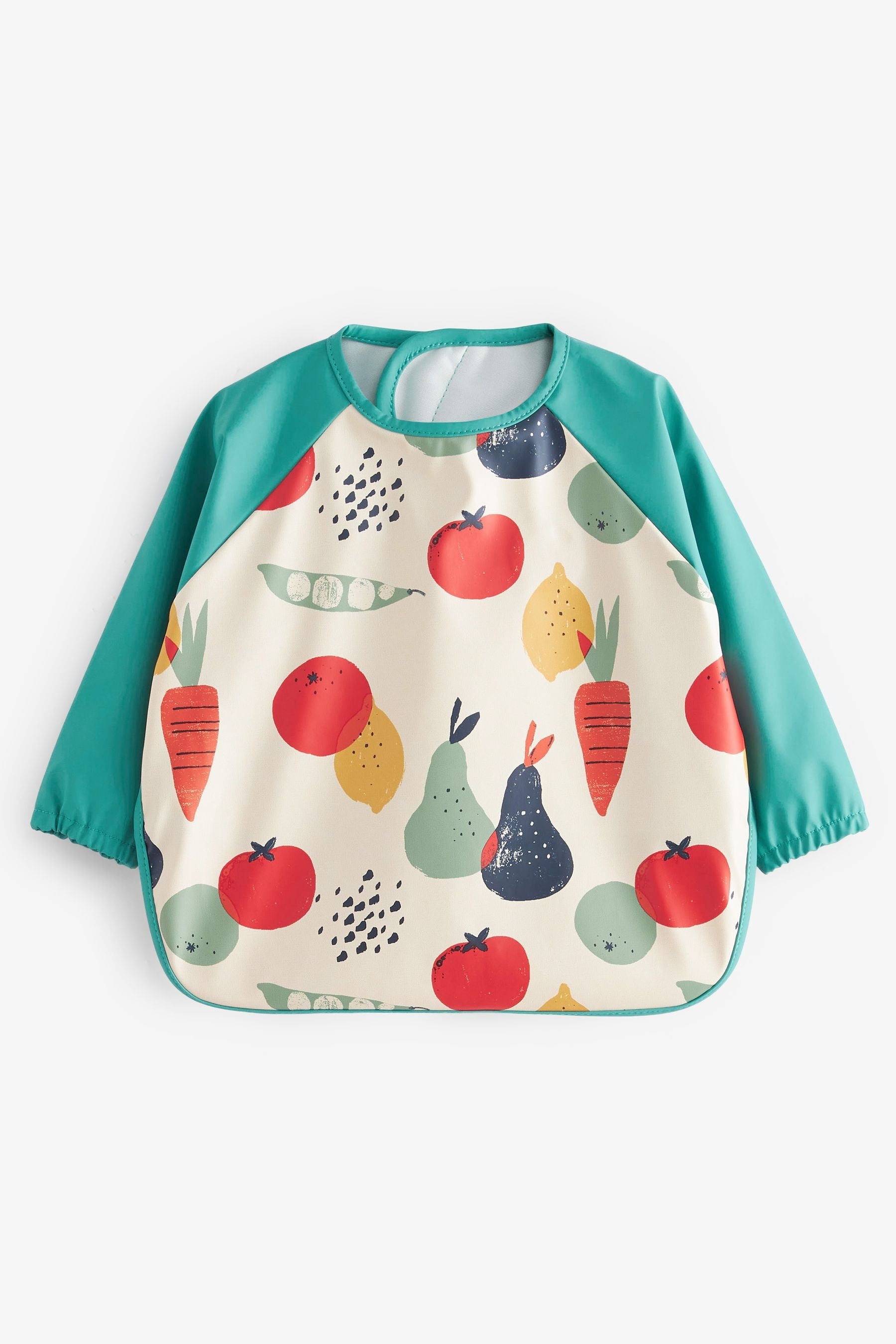 Green Vegetable Baby Weaning and Feeding Sleeved Bib (6mths-3yrs)