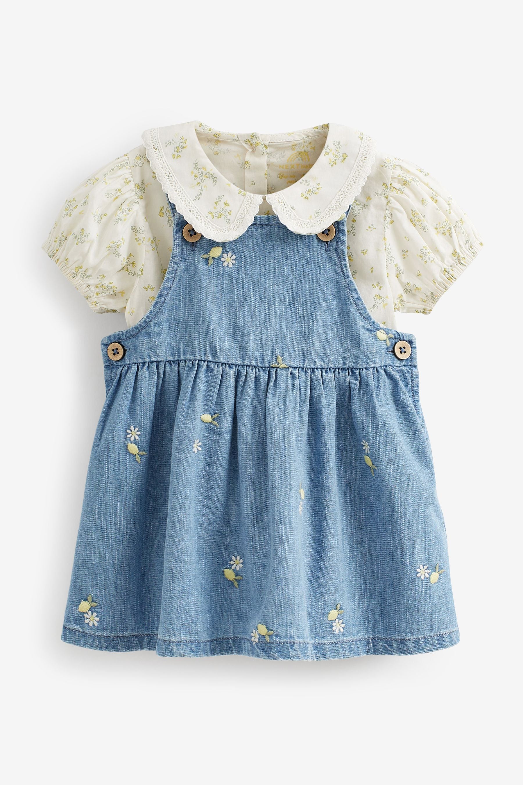 Denim Baby Pinafore And Bodysuit 2 Piece Set (0mths-2yrs)