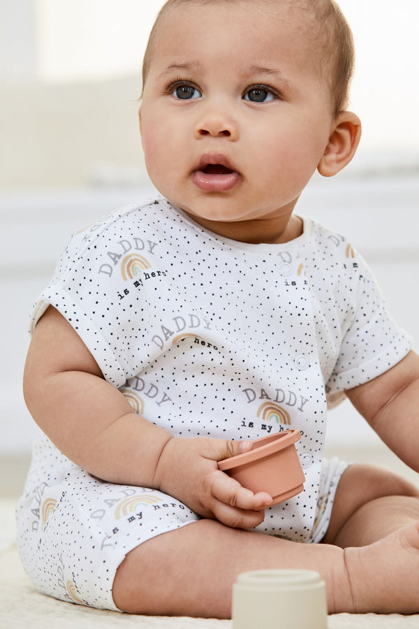 Cream Daddy Rainbow Single Romper (0mths-3yrs)