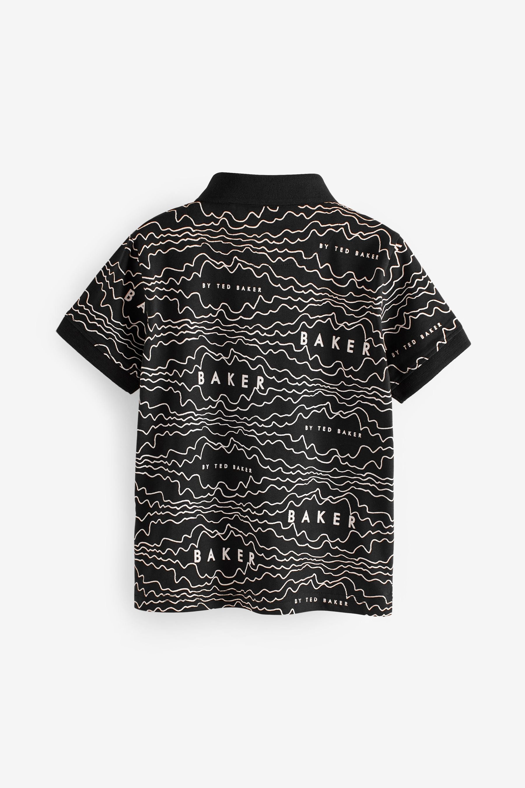 Baker by Ted Baker Black Printed Polo Shirt