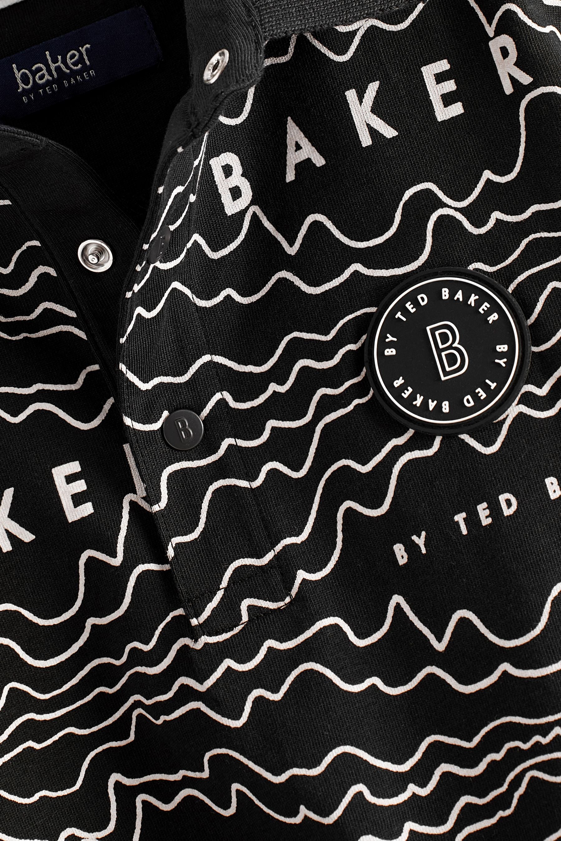 Baker by Ted Baker Black Printed Polo Shirt