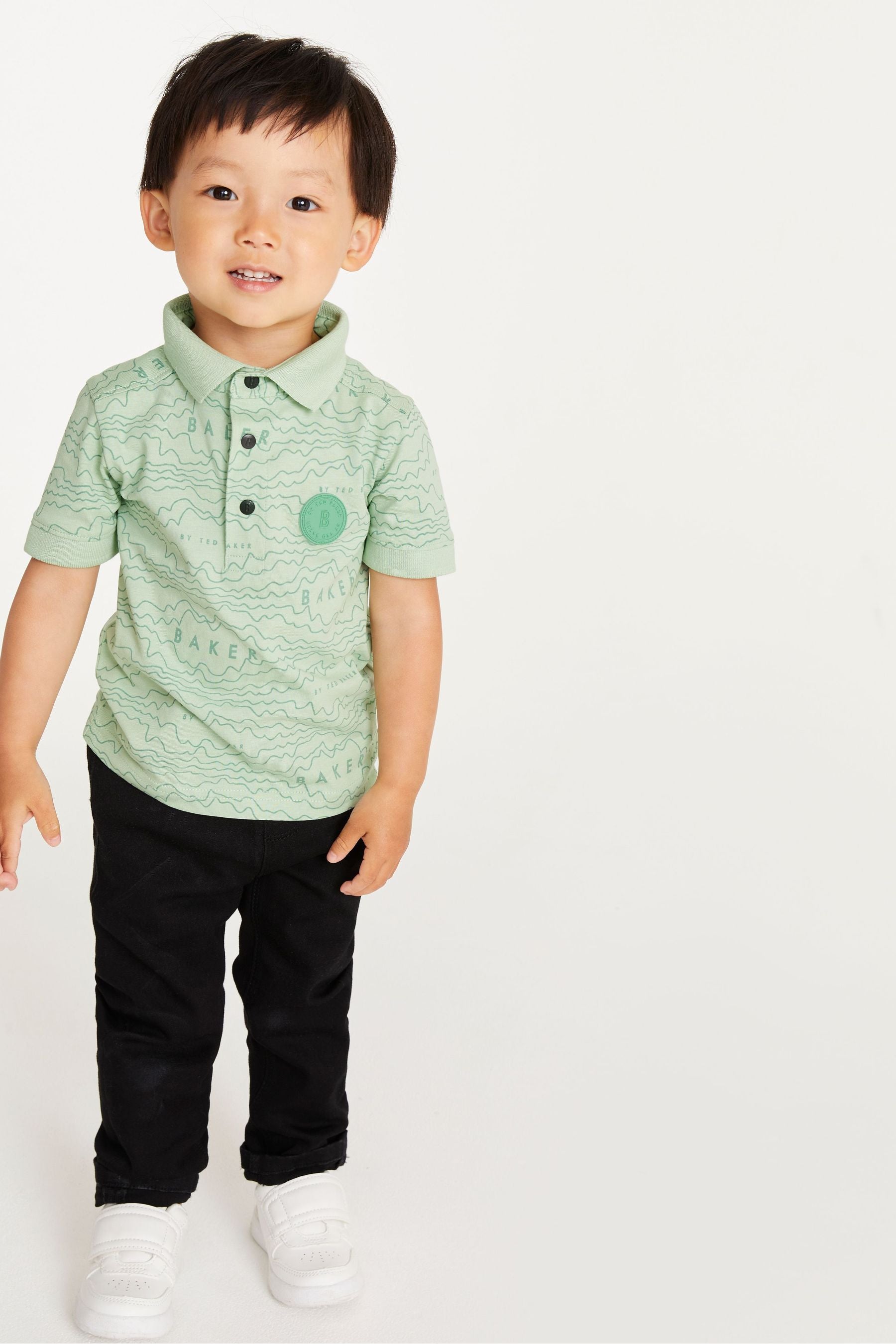 Baker by Ted Baker Green Printed Polo Shirt