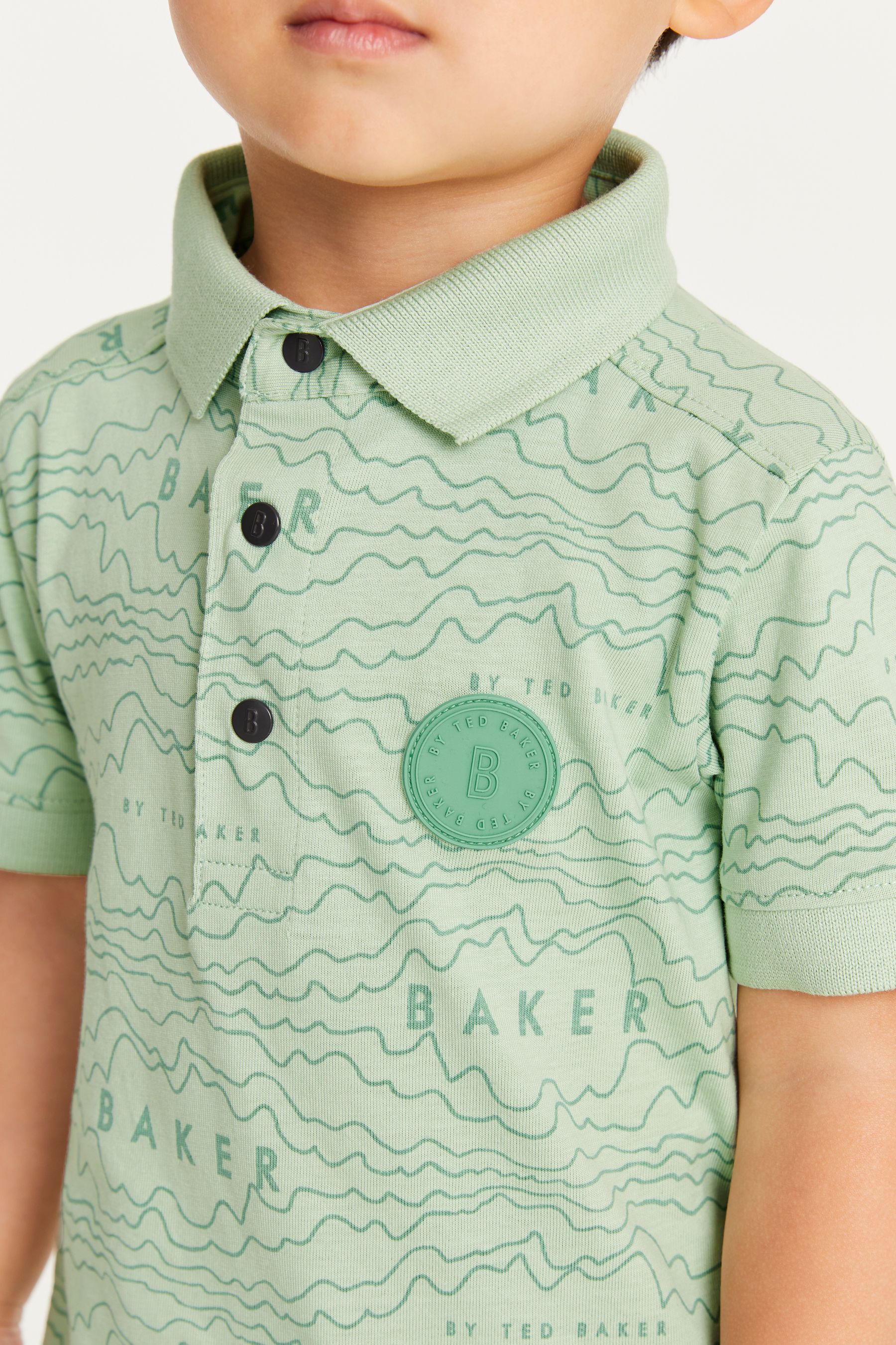 Baker by Ted Baker Green Printed Polo Shirt