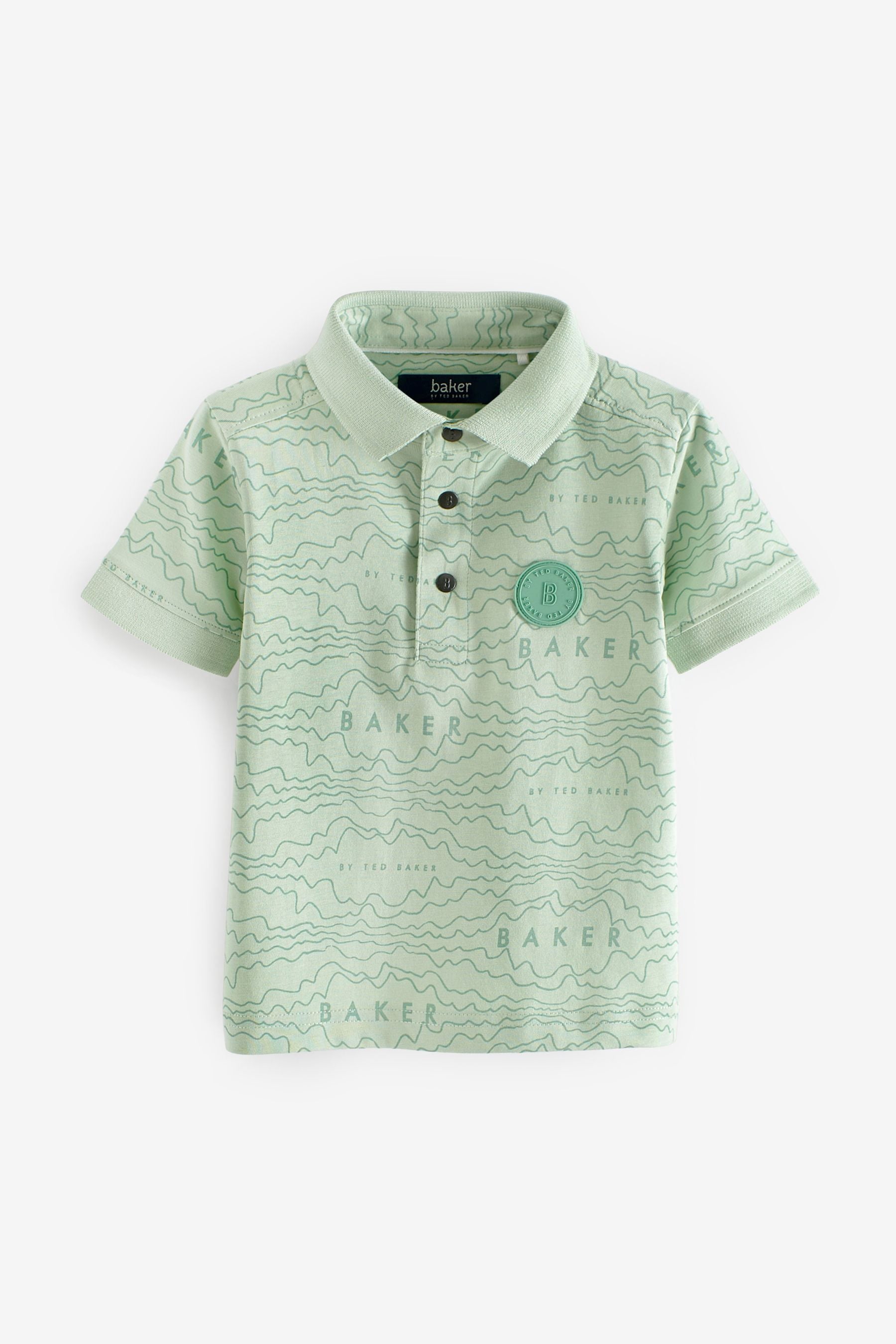 Baker by Ted Baker Green Printed Polo Shirt