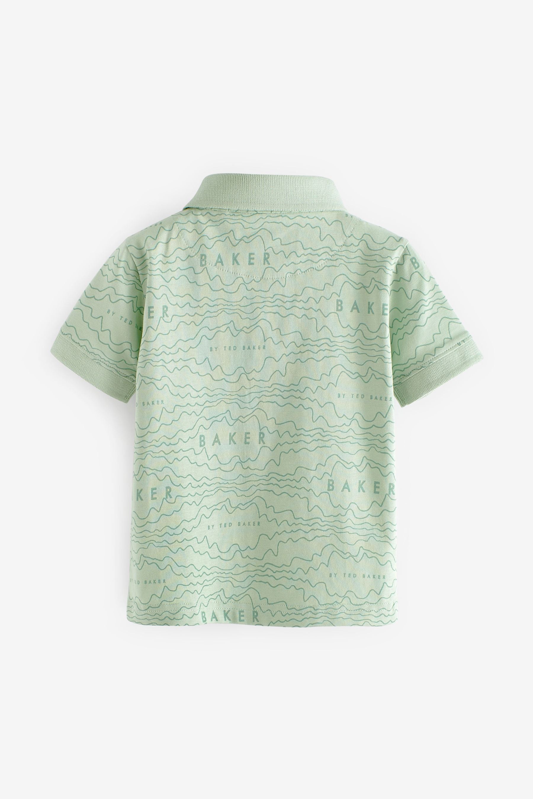 Baker by Ted Baker Green Printed Polo Shirt