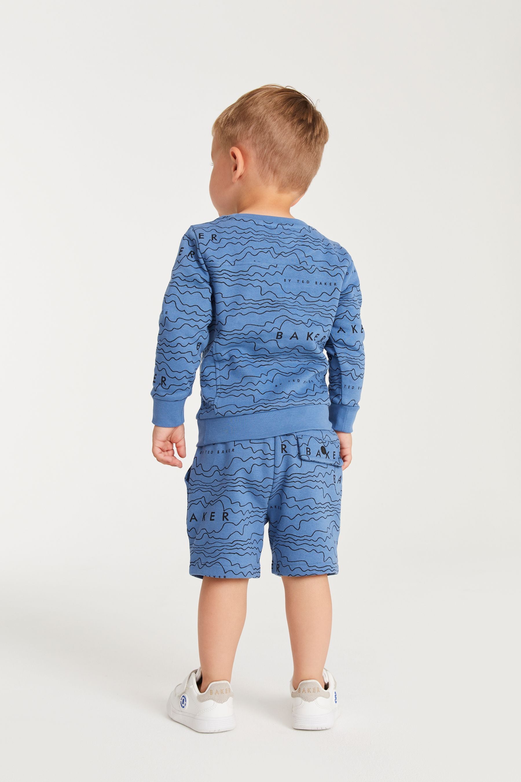 Baker by Ted Baker Blue Printed Sweatshirt And Shorts Set