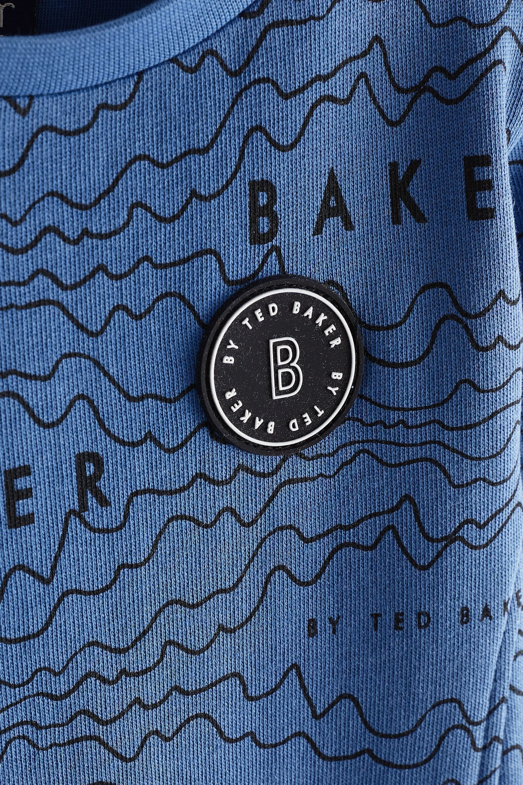 Baker by Ted Baker Blue Printed Sweatshirt And Shorts Set