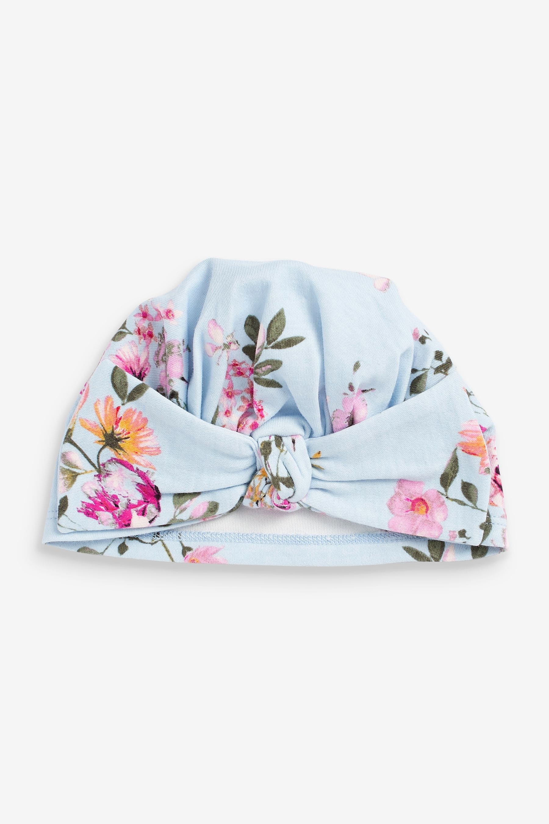 Pink/Blue Floral Baby Turbans 2 Pack (0mths-2yrs)