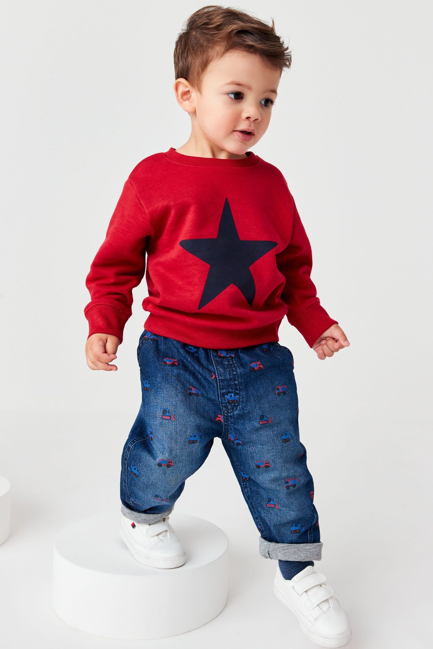 Mid Blue Transport Jersey Lined Jeans (3mths-7yrs)