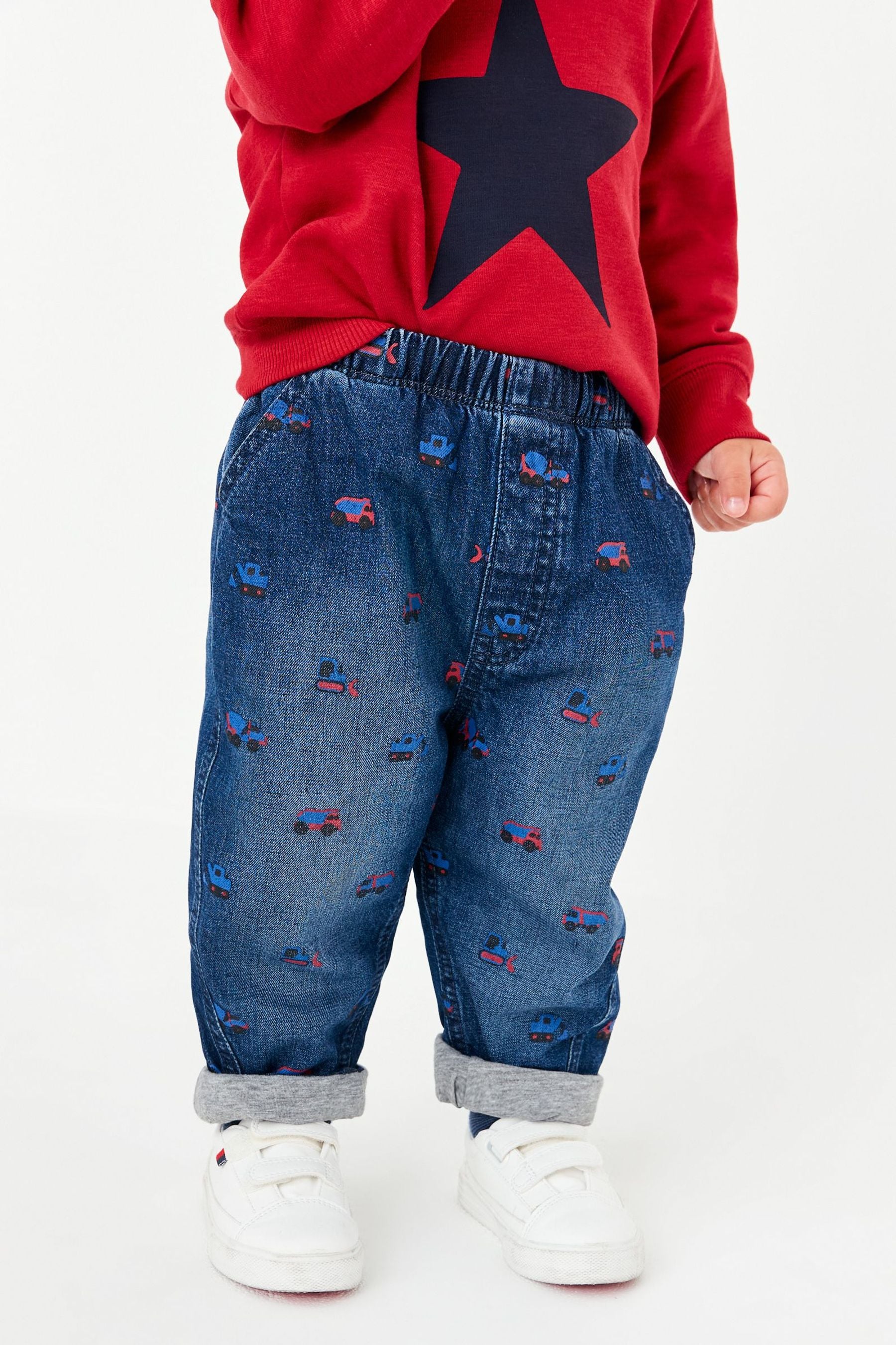 Mid Blue Transport Jersey Lined Jeans (3mths-7yrs)