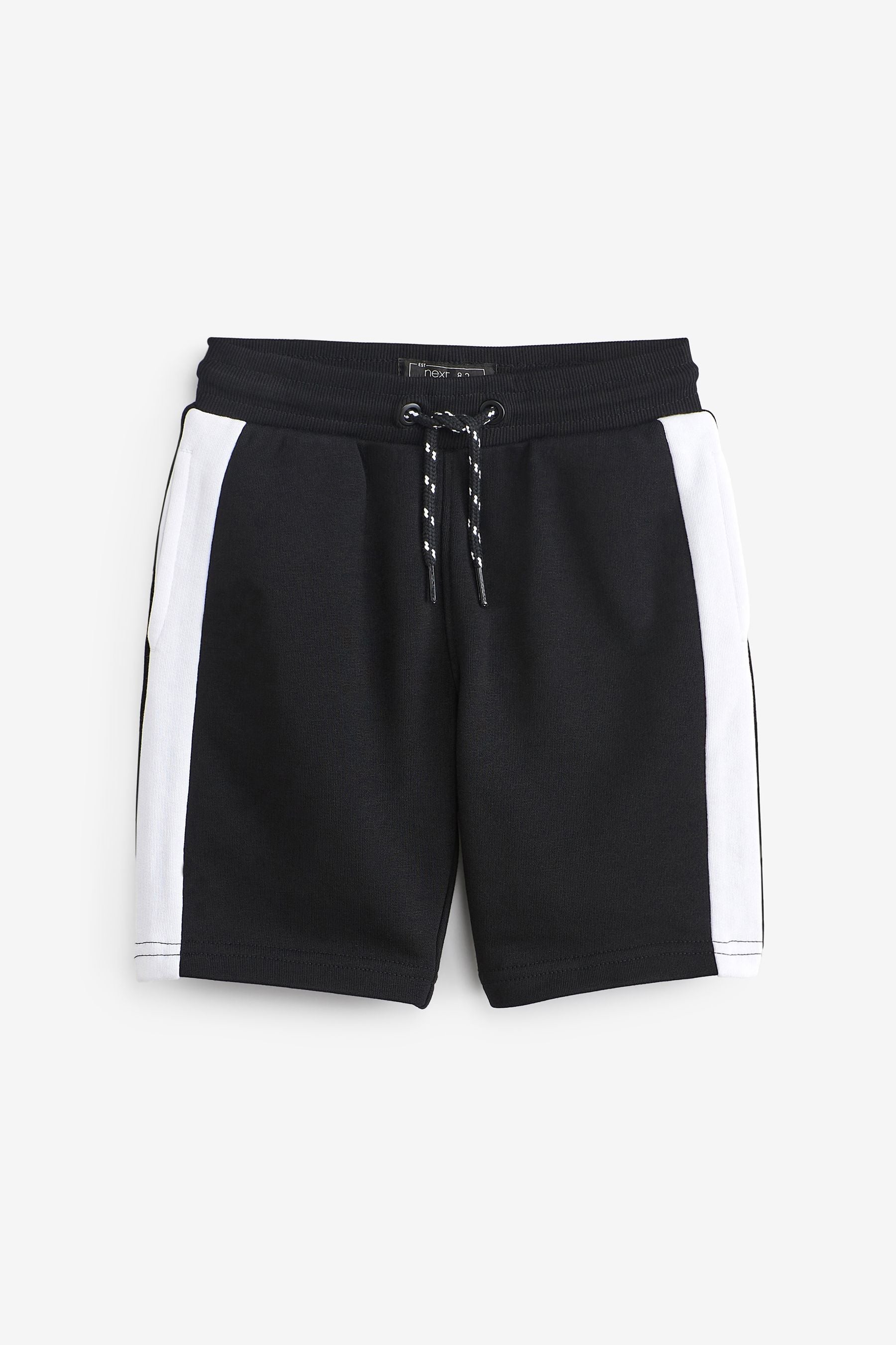 Black Colourblock Jersey Shorts (3-16yrs)