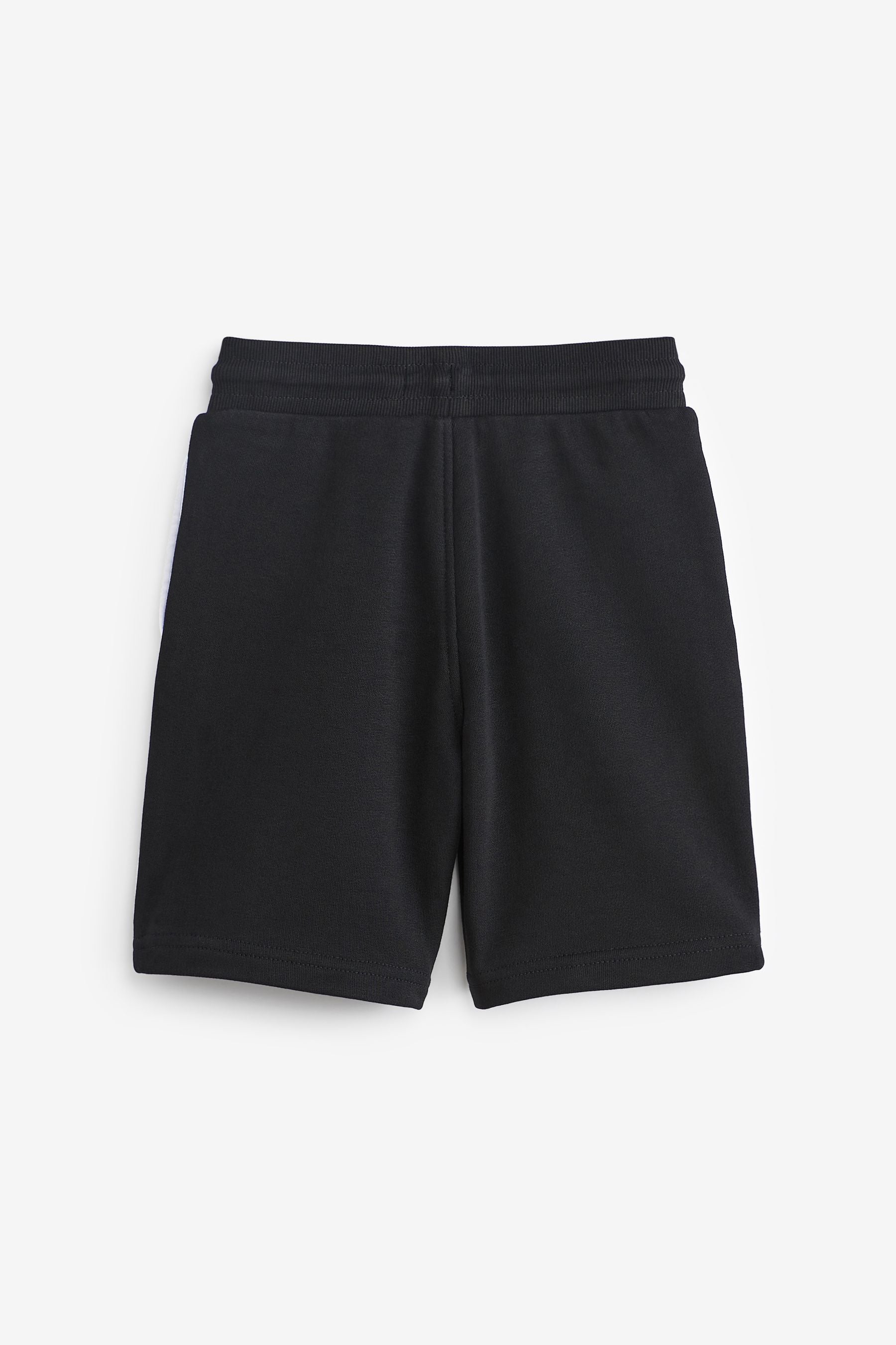 Black Colourblock Jersey Shorts (3-16yrs)