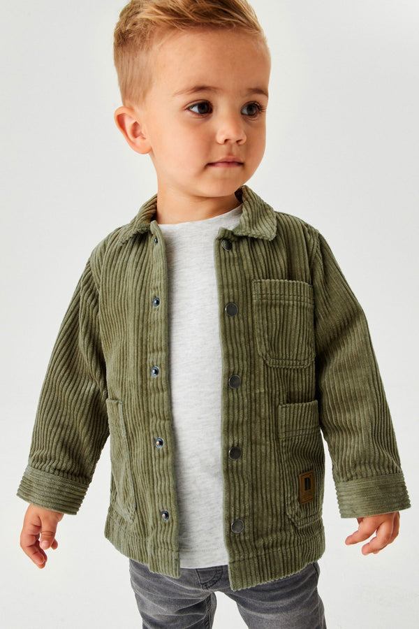 Khaki Green Jumbo Cord Shacket (3mths-9yrs)