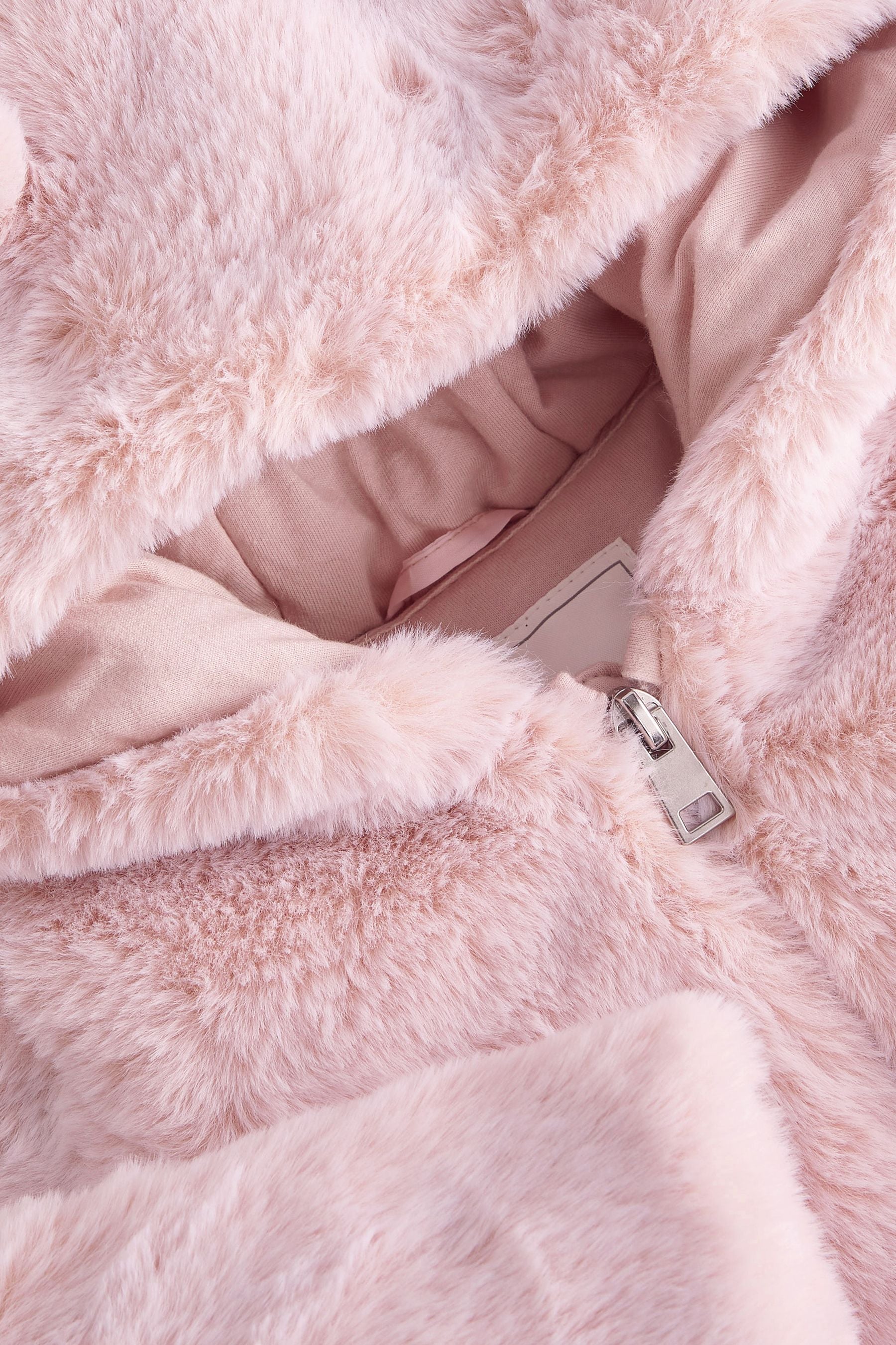 Pink Cosy Faux Fur Character Ears Coat (12mths-7yrs)