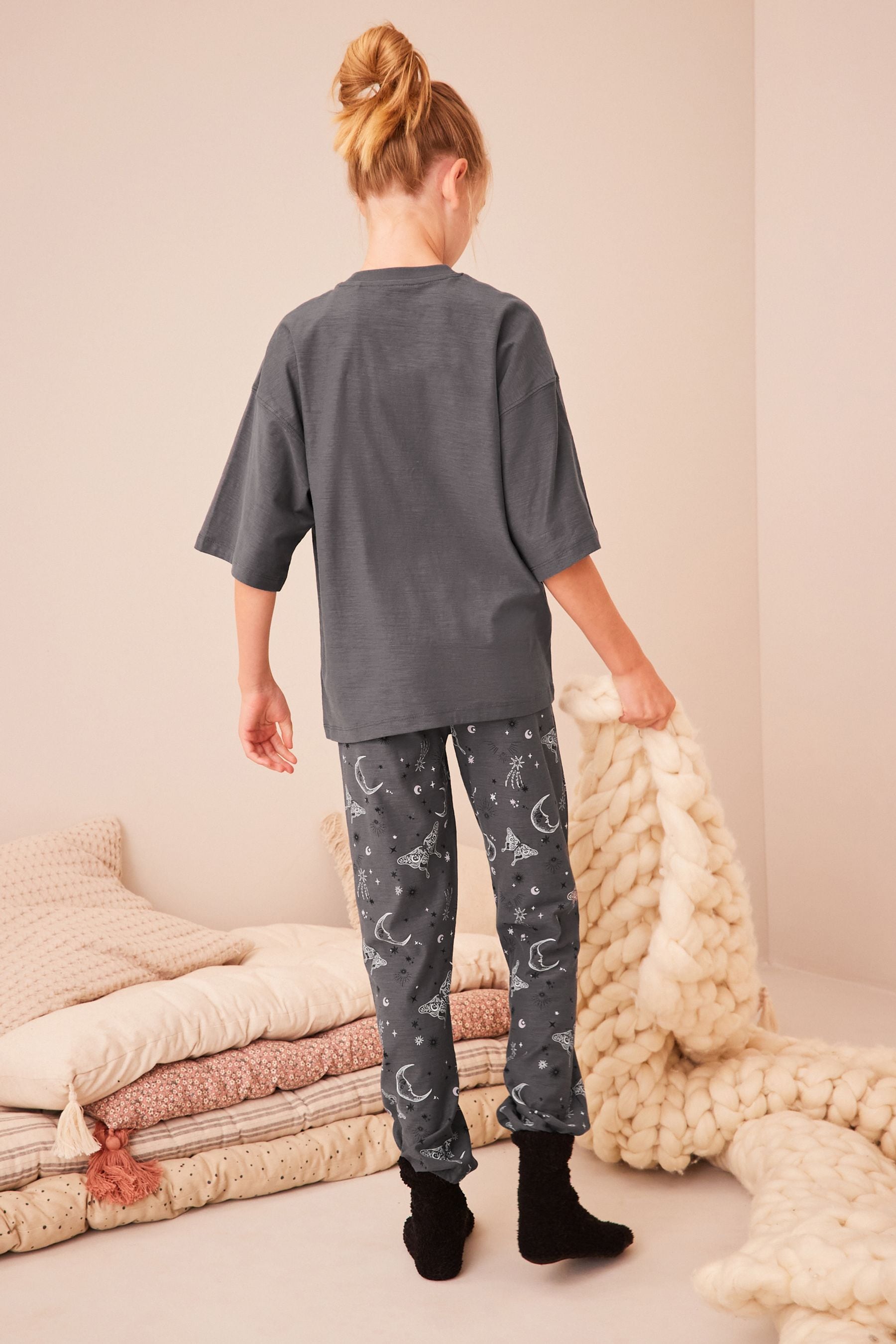 Charcoal Grey Dream at Night Pyjamas (3-16yrs)