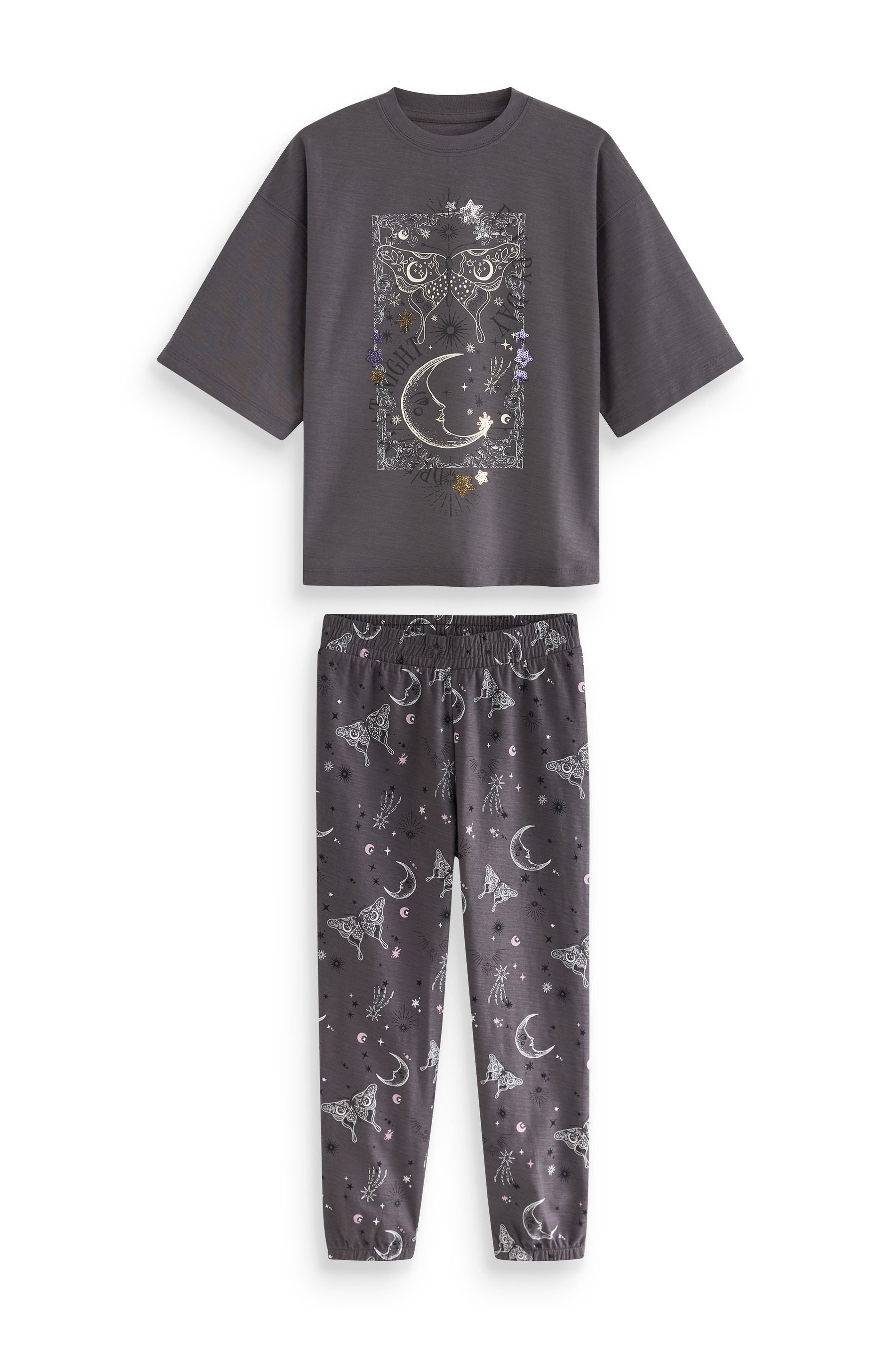 Charcoal Grey Dream at Night Pyjamas (3-16yrs)