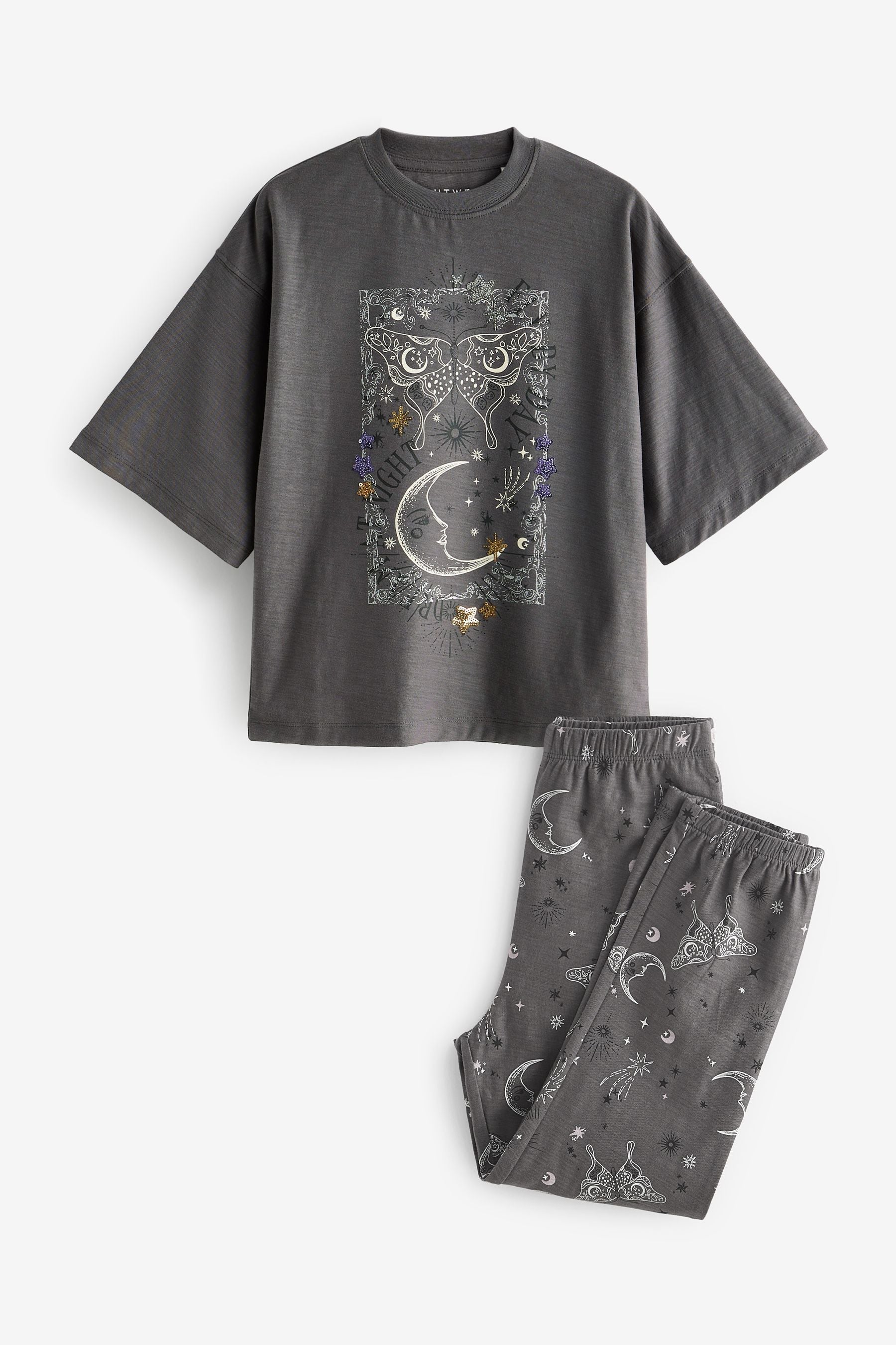 Charcoal Grey Dream at Night Pyjamas (3-16yrs)