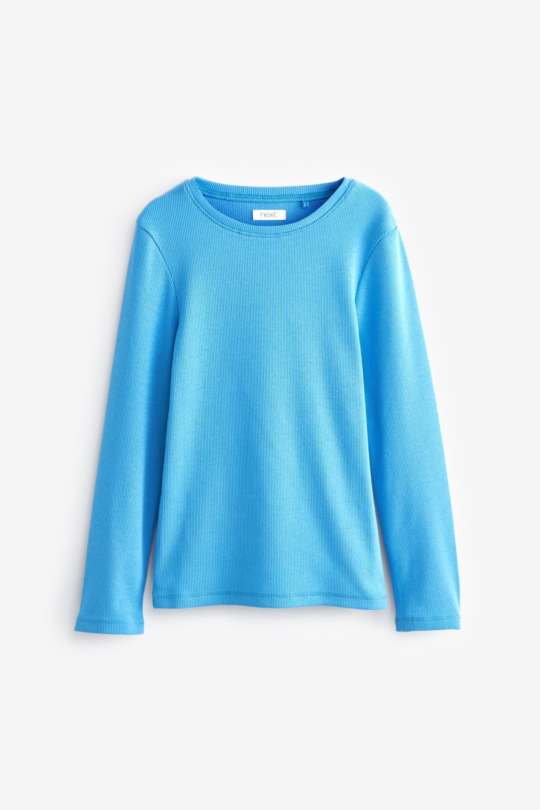 Blue Long Sleeve Ribbed Top (3-16yrs)