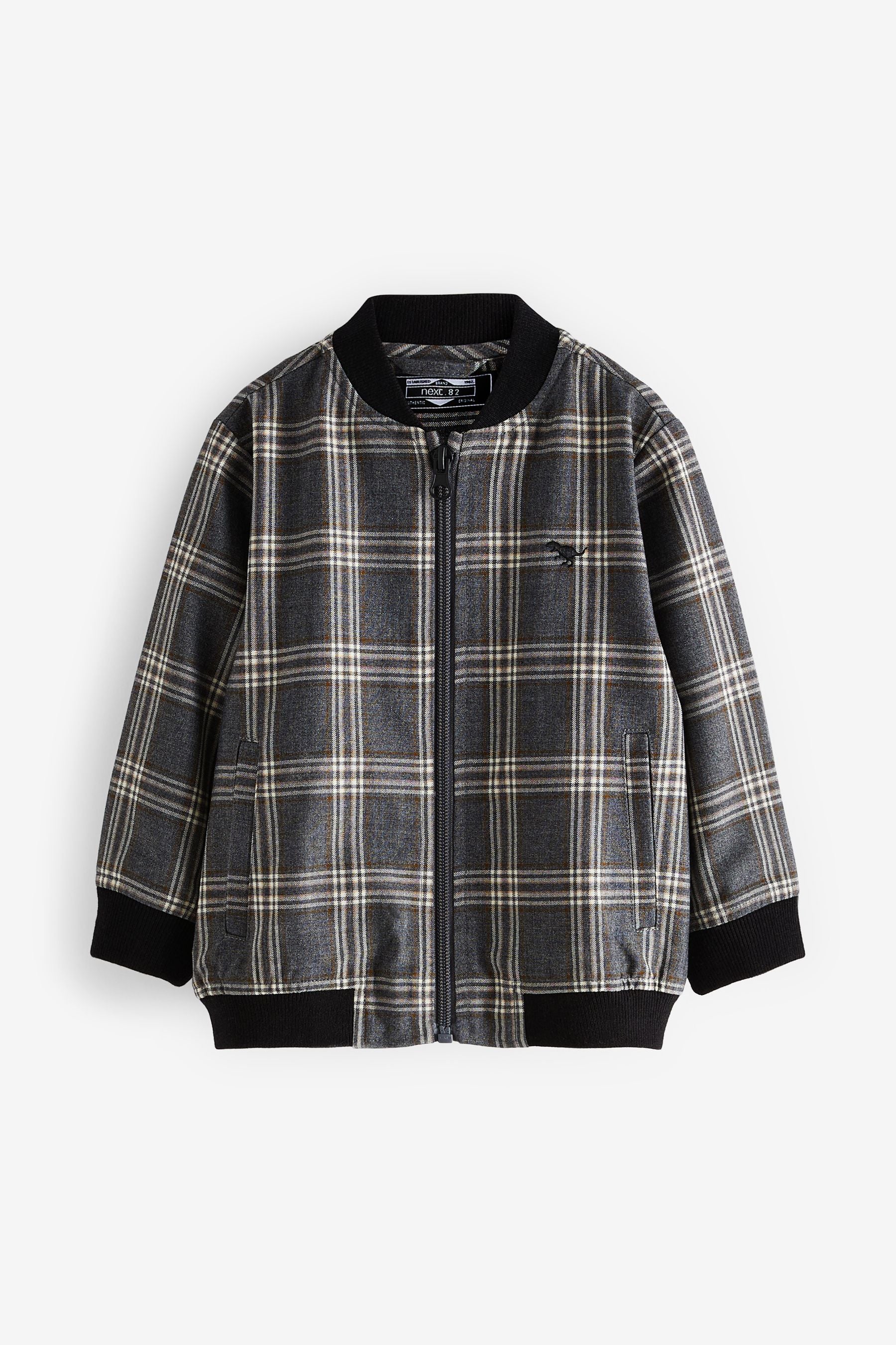 Brown Check Bomber Jacket (3mths-9yrs)