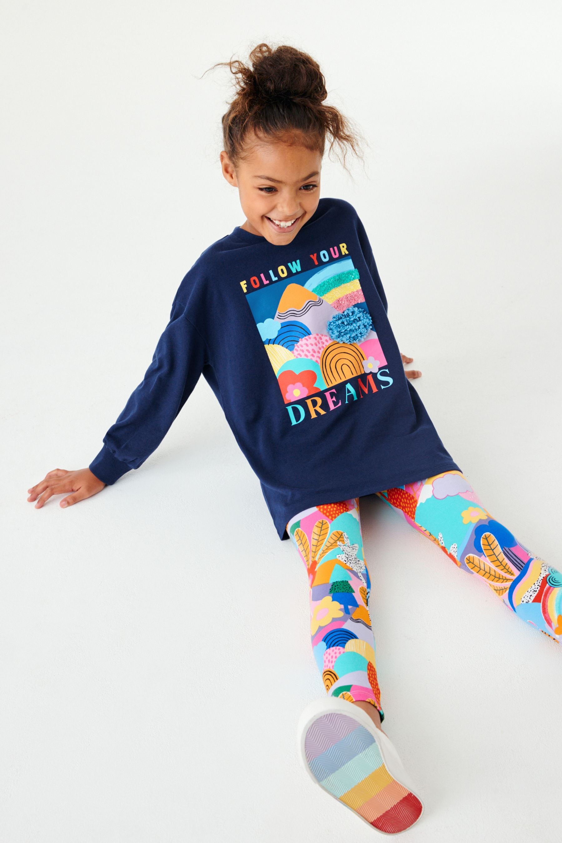 Blue Rainbow Dreams Rainbow Dreams Cuffed Long Sleeve Top & Legging Set (3-16yrs)