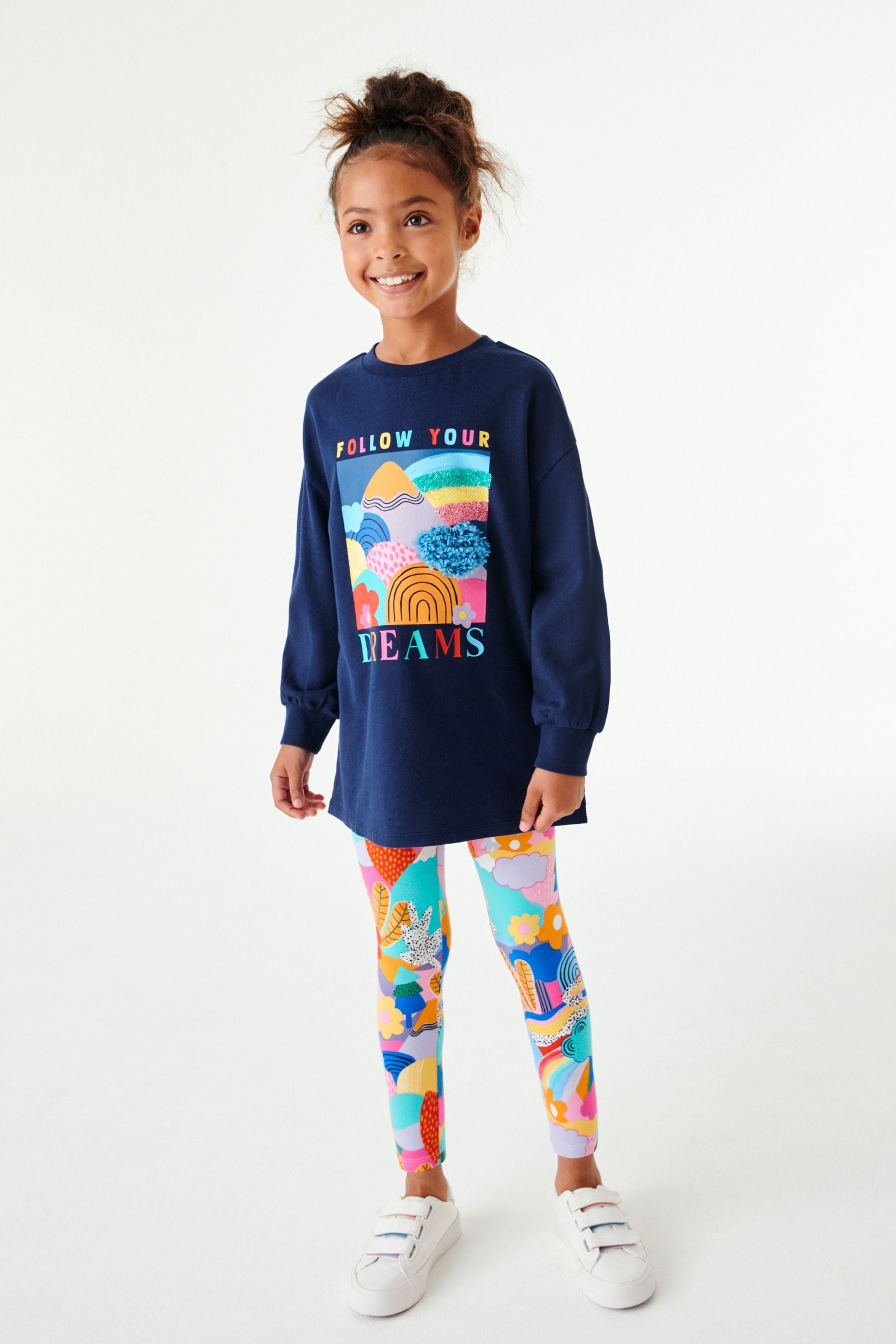 Blue Rainbow Dreams Rainbow Dreams Cuffed Long Sleeve Top & Legging Set (3-16yrs)