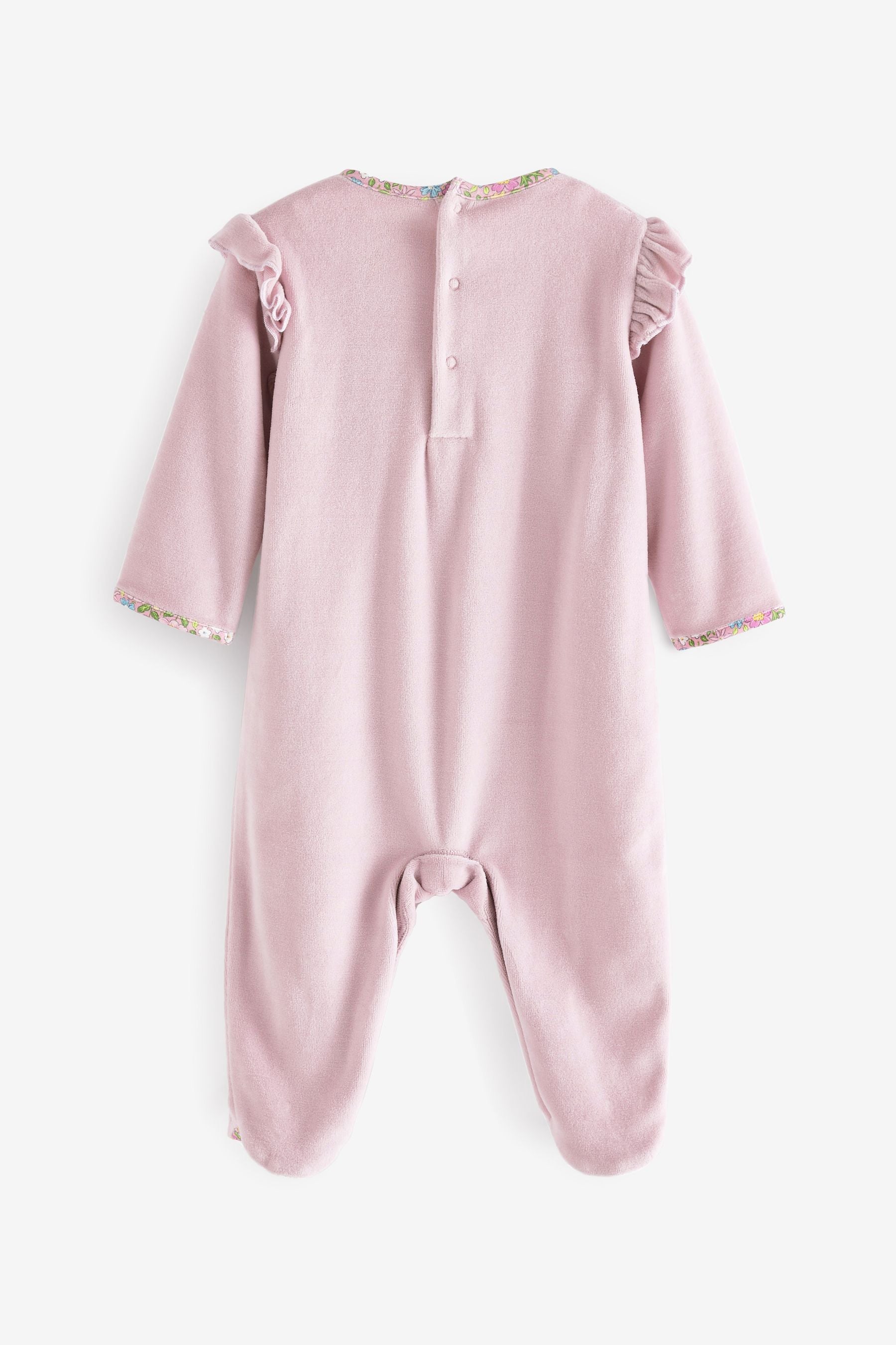 Lilac Purple Baby Velour Sleepsuit