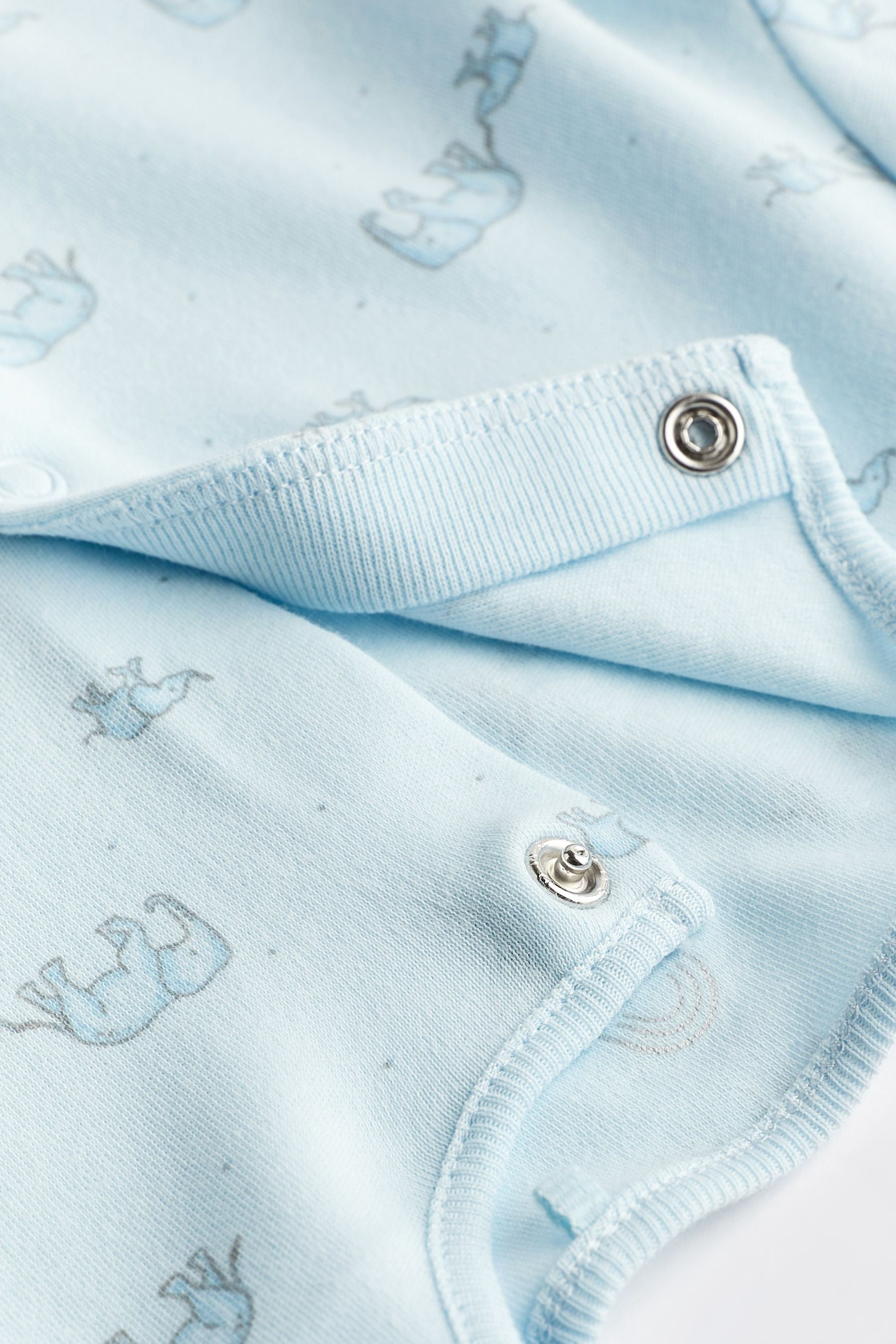 Pale Blue Elephant Baby Sleepsuits (0-2yrs)