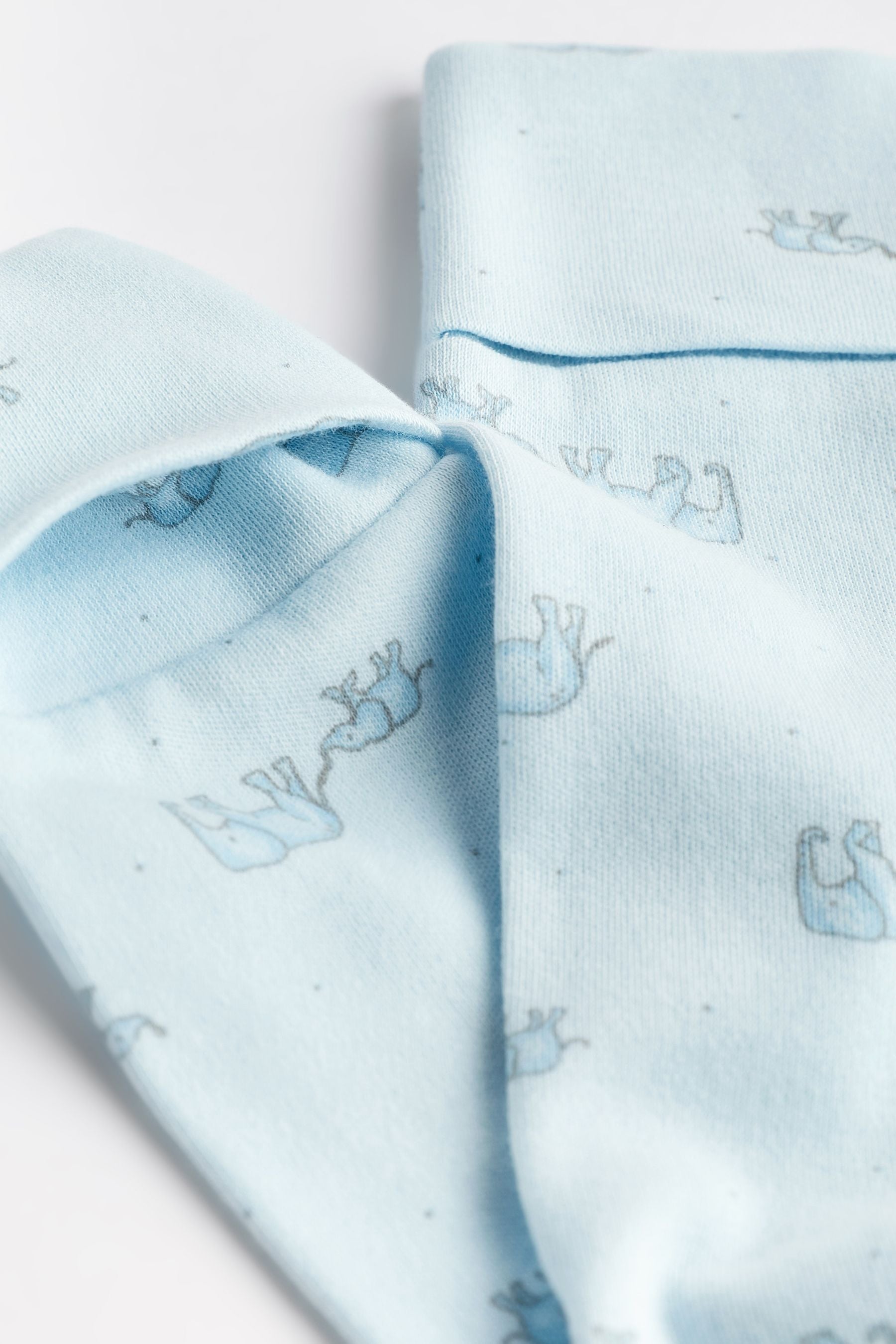 Pale Blue Elephant Baby Sleepsuits (0-2yrs)